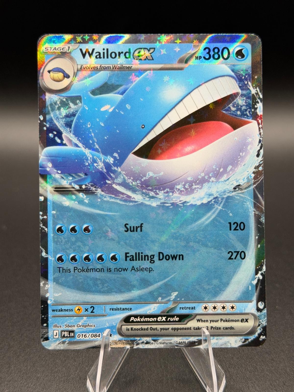 Wailord ex 016/084 Double Rare Pitch Black Holo - NM Wailord ex 016/084 Double Rare Pitch Black Holo - NM