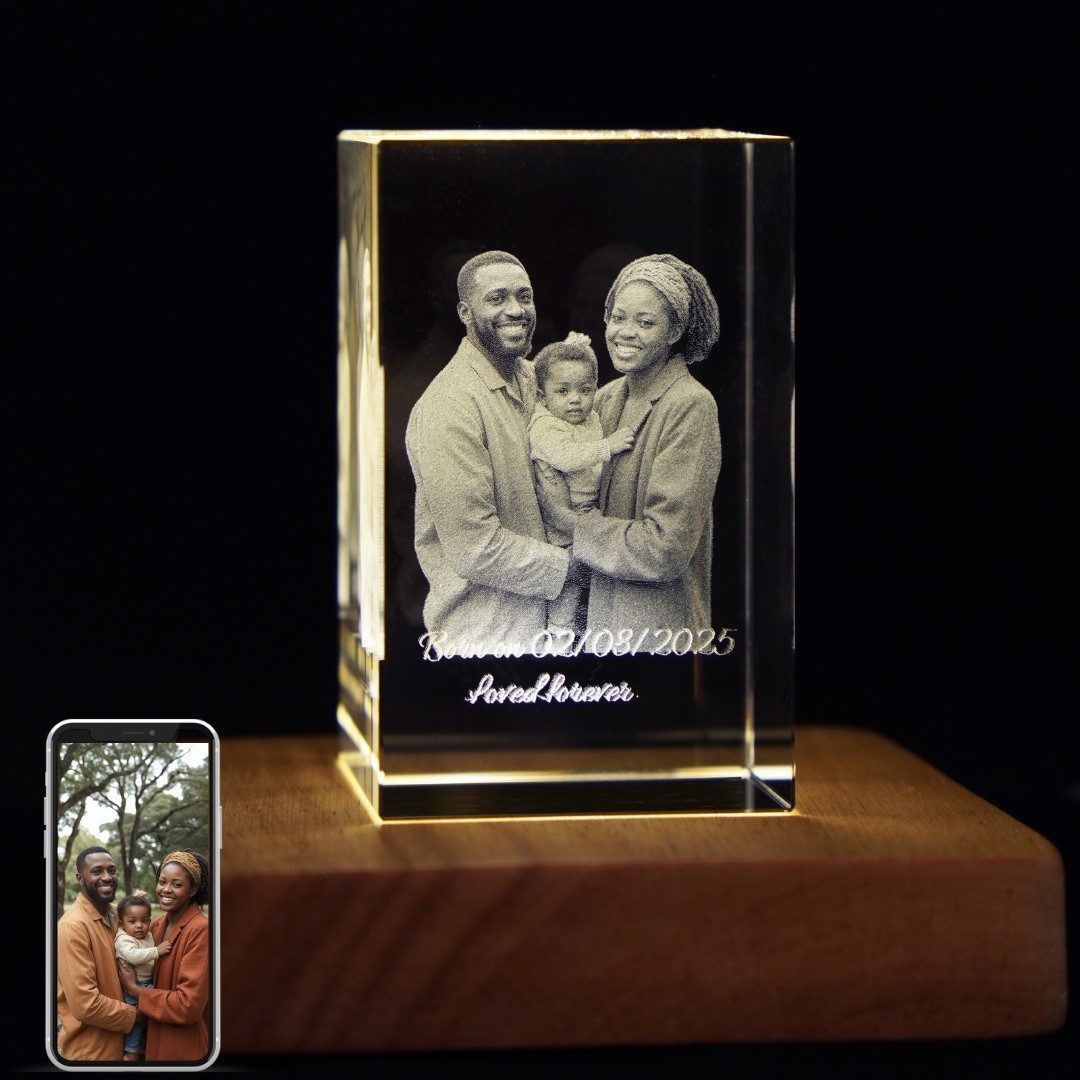 Customized Crystal - Personalized Laser Engraved Picture Gif Small2.0×3.2×2.0in
