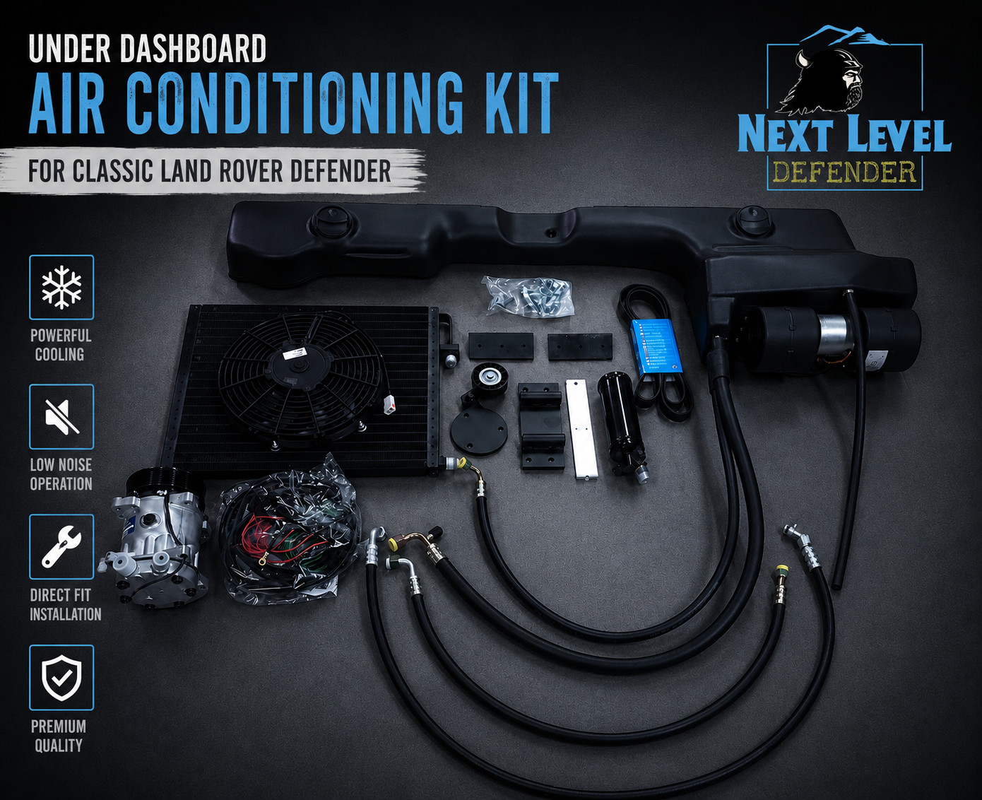 Classic Land Rover Defender V8 Under Dash Air Conditioning Kit LHD/RHD