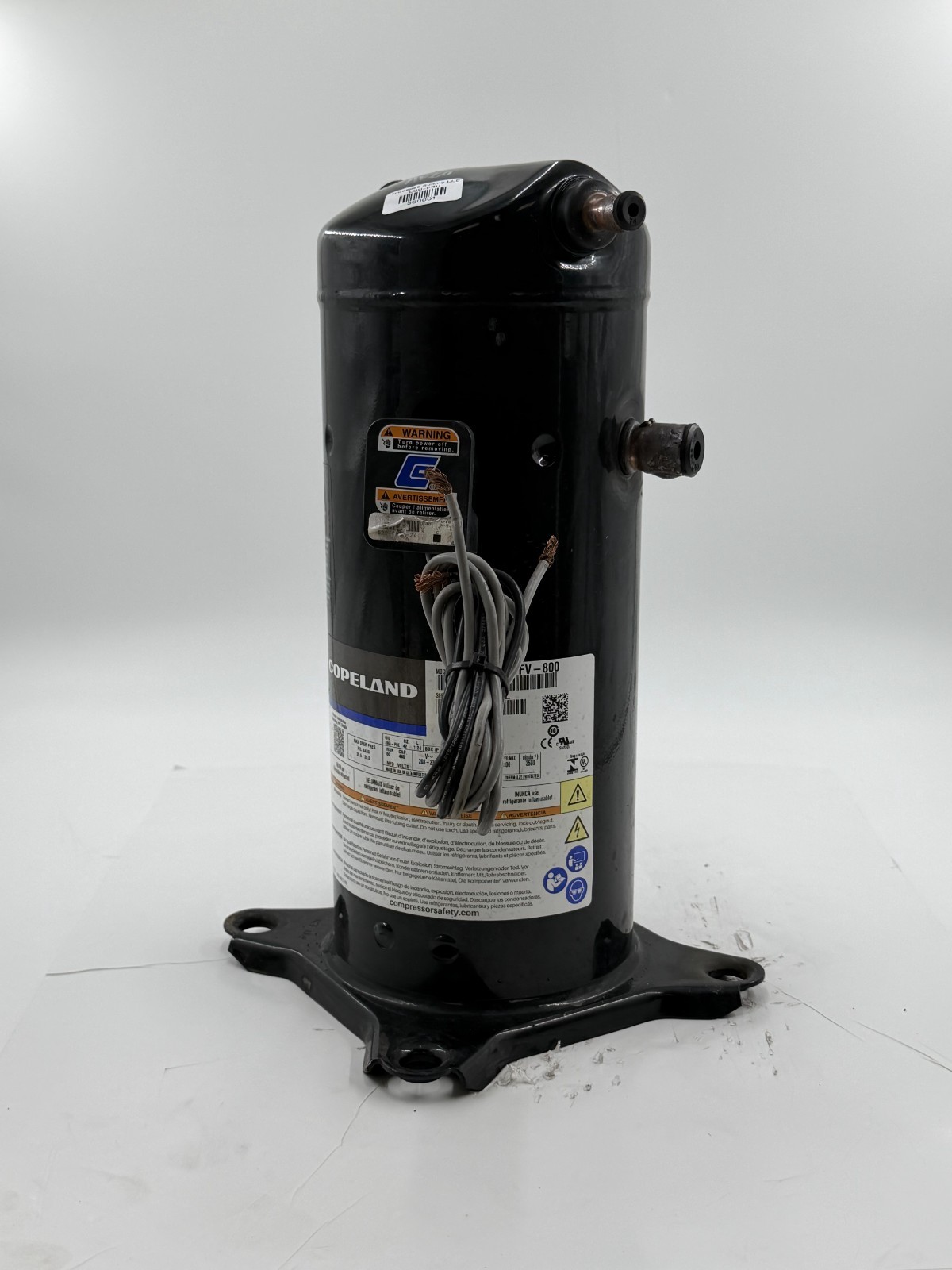 Copeland ZR48K5E-PFV-800 Scroll Compressor 4-Ton 208-230V 1-Phase 48000 BTU R-22