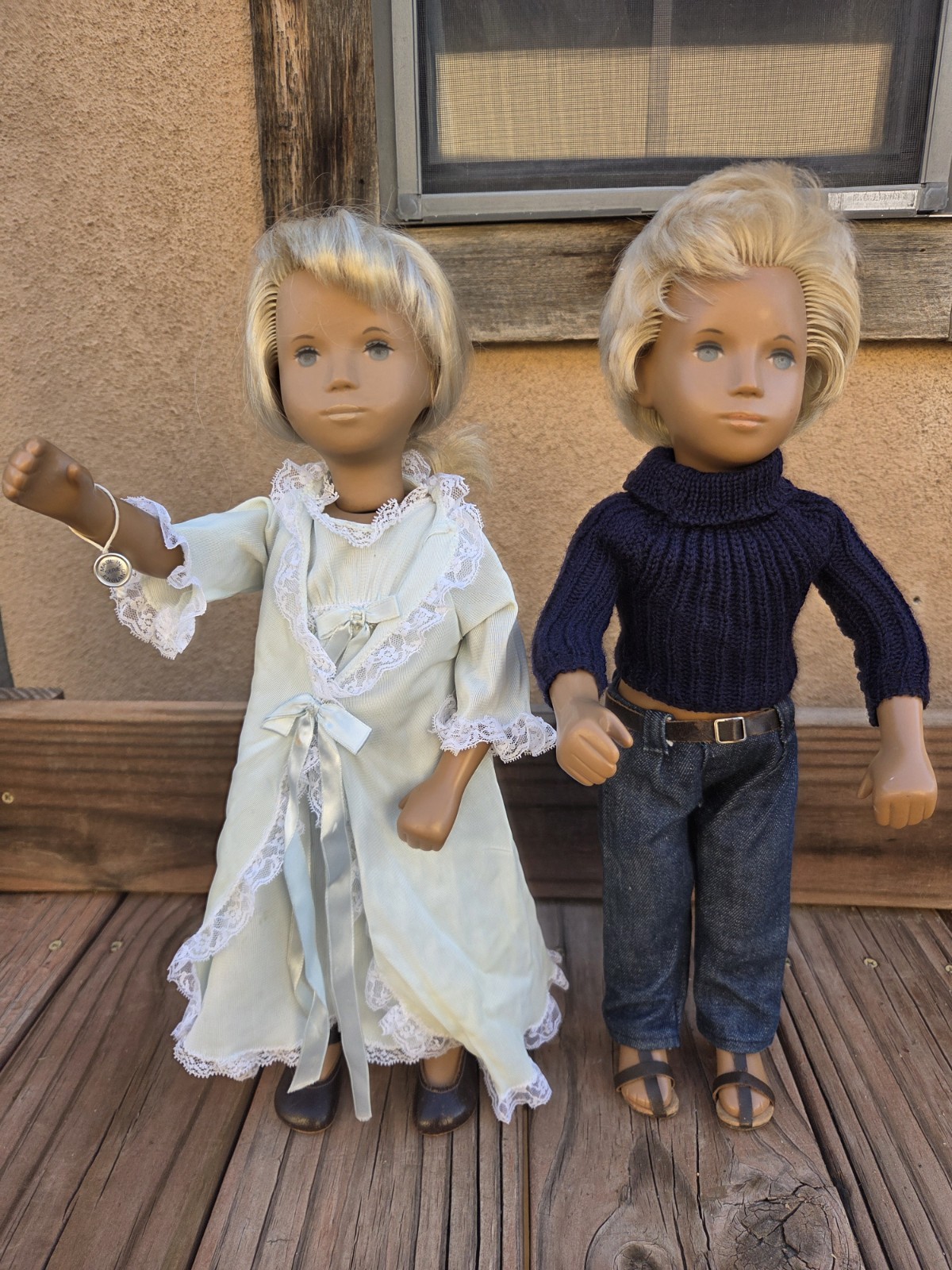 Vintage Sasha Dolls Pair Blonde Girl & Gregor Boy 16 Vintage Sasha Dolls Pair Blonde Girl & Gregor Boy 16