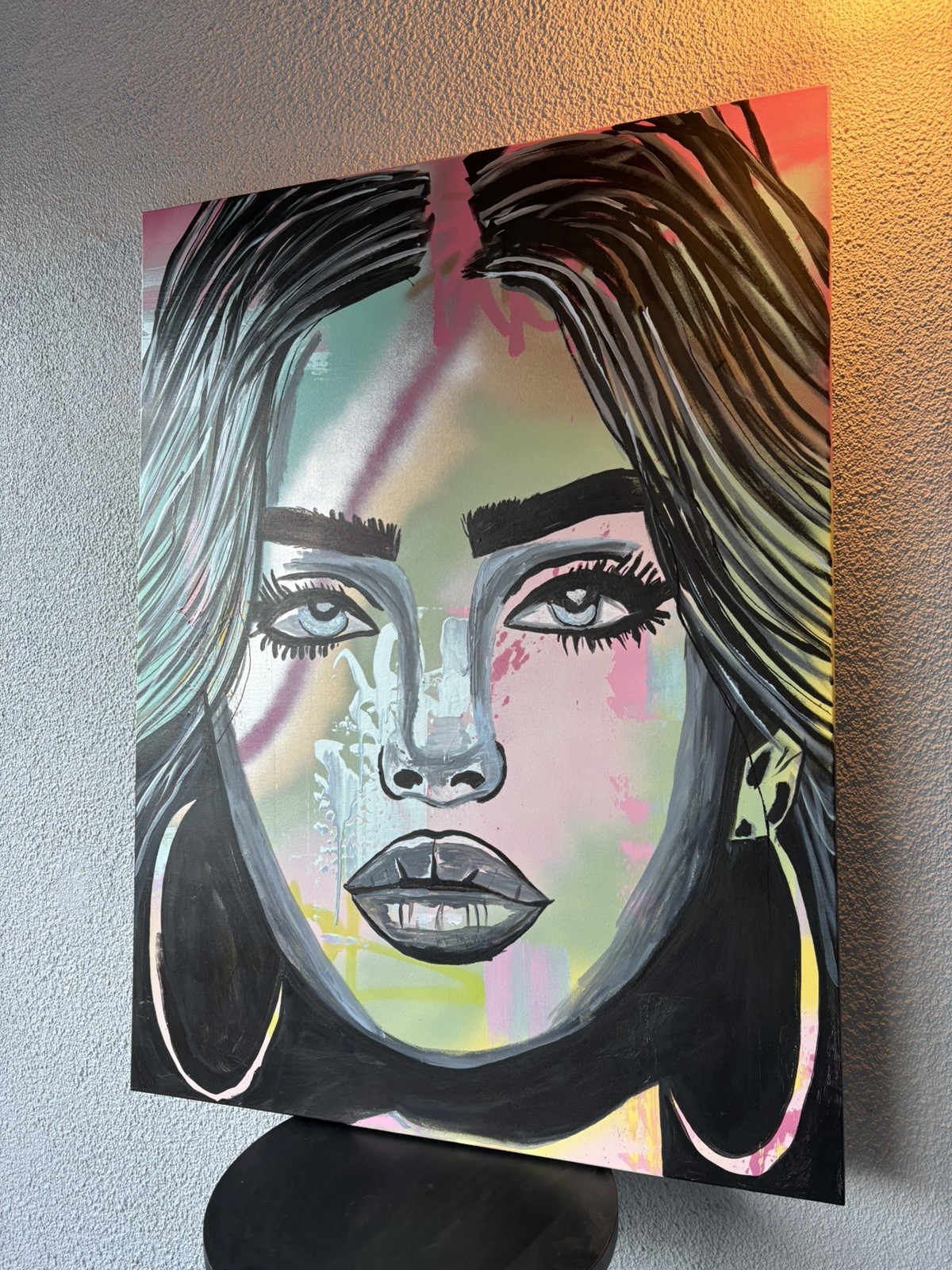 1 of 1 Original Oil Acrylic Aerosol Painting 36” x 48” Abstract Portrait 🔥