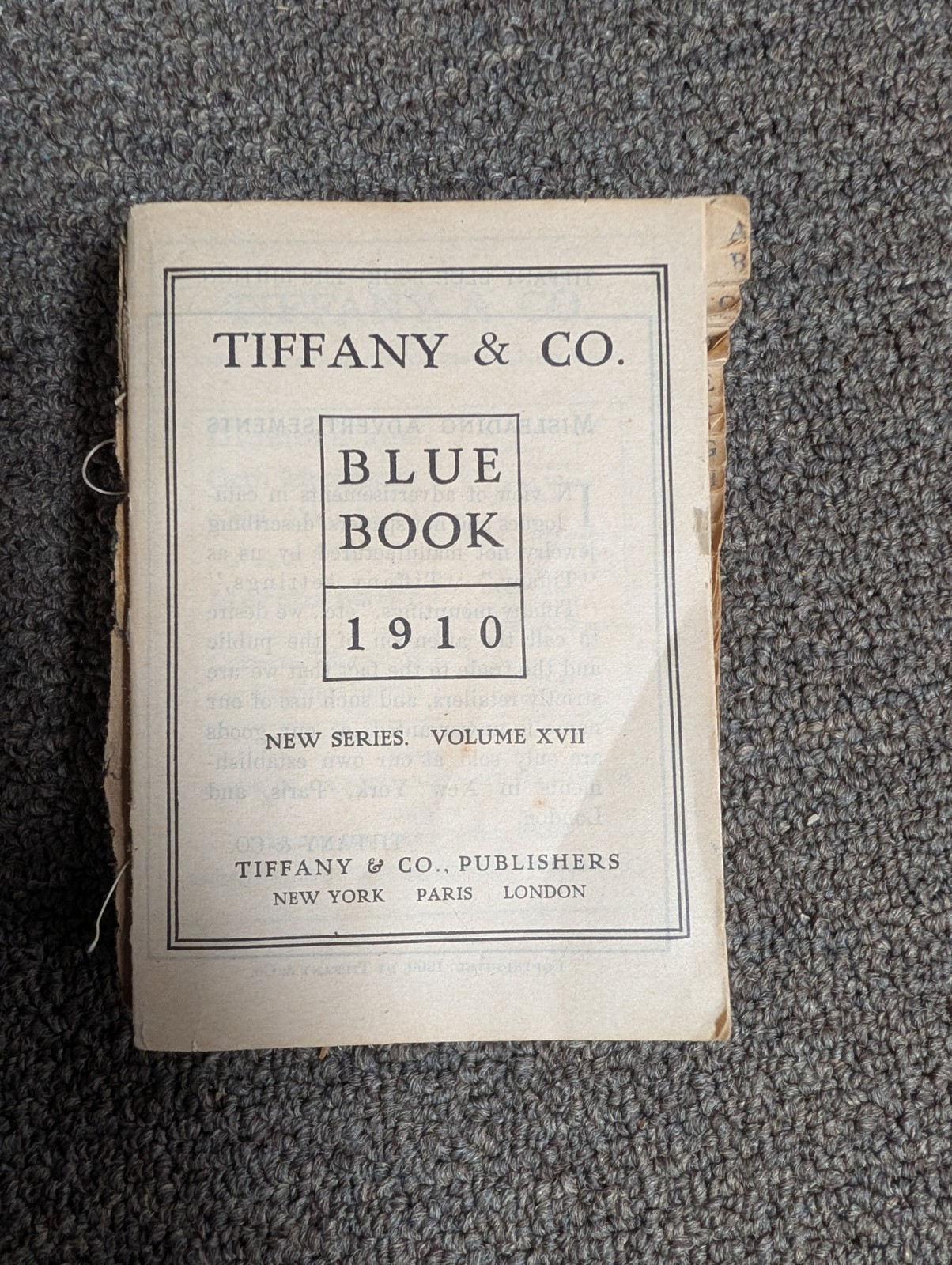 Antique Tiffany & Co. Blue Book 1910 Volume XVII, New Series, New York Antique Tiffany & Co. Blue Book 1910 Volume XVII, New Series, New York