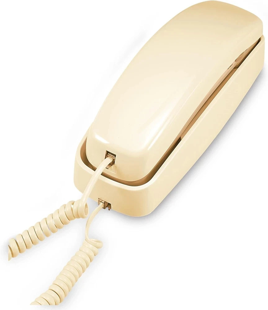 AT&T 210 Basic Trimline Corded Phone Single Line No AC Power Required Beige