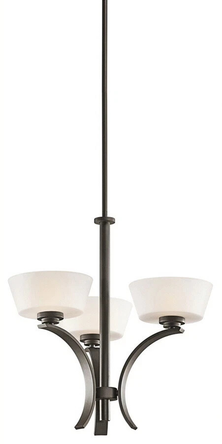 Kichler 42528OZ Rise 3-Light Chandelier, Olde Bronze with Satin-Etched Opal Glas Kichler 42528OZ Rise 3-Light Chandelier, Olde Bronze with Satin-Etched Opal Glas