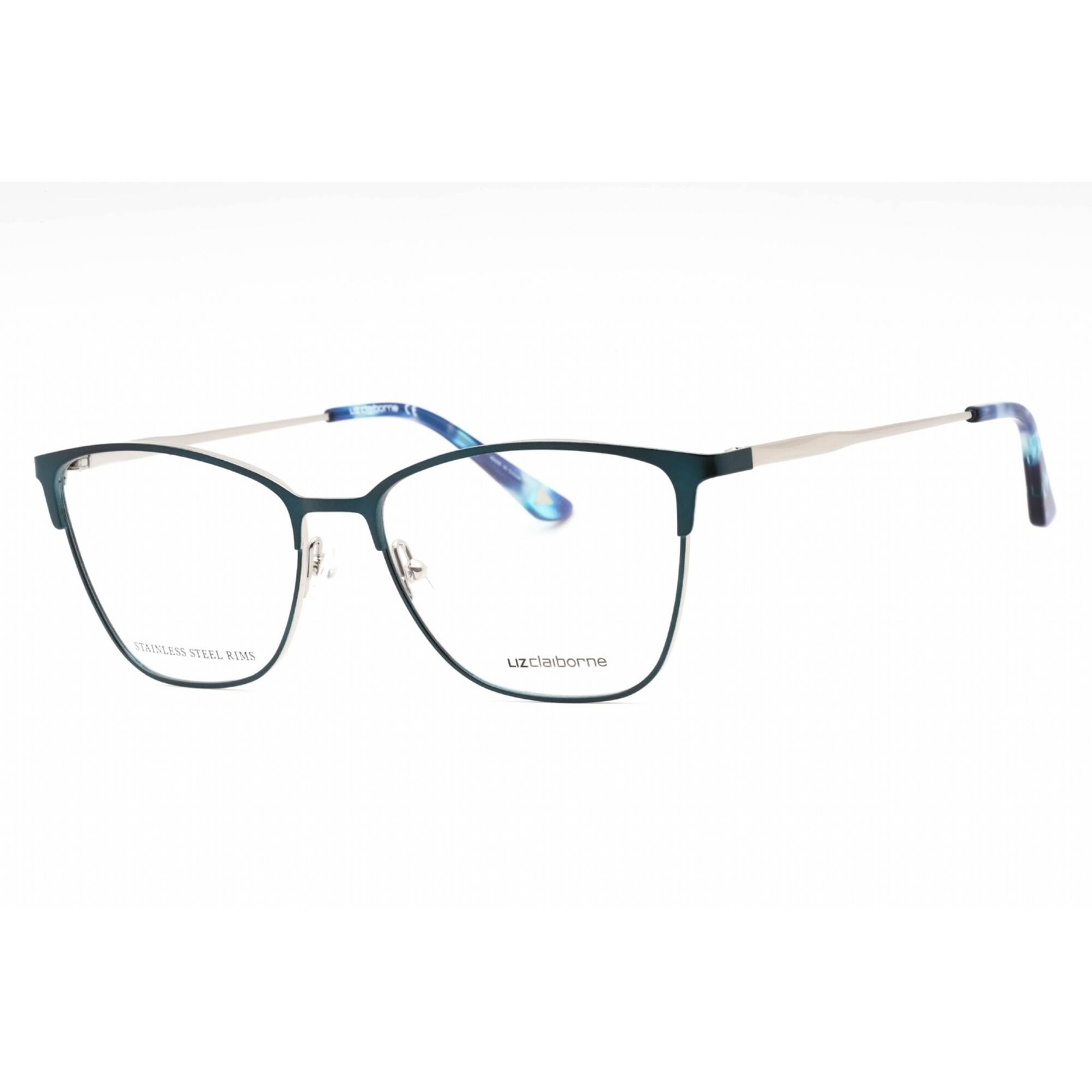 Liz Claiborne Women\'s Eyeglasses Matte Teal Metal Cat Eye Frame L 678 0PYW 00