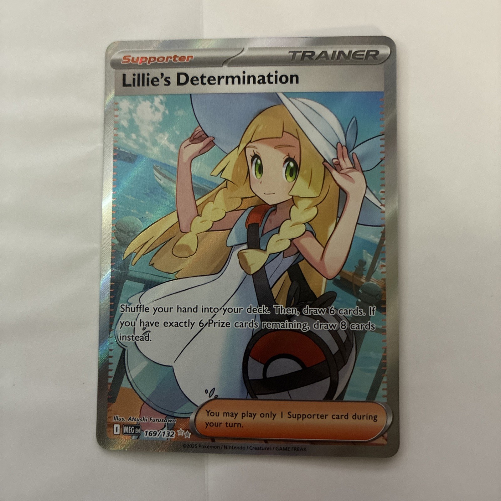 Pokemon Lillie’s Determination 169/132 Ultra Rare Full Art ME01 English NM