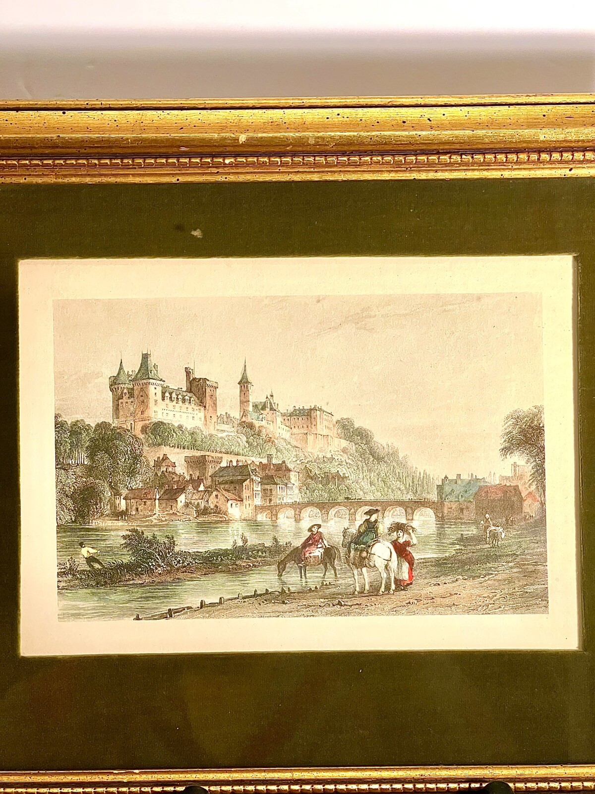 VINTAGE PAU CASTLE AND BRIDGE FRANCE ART PRINT -FRAMED by CATALDA FINE ARTS #1 VINTAGE PAU CASTLE AND BRIDGE FRANCE ART PRINT -FRAMED by CATALDA FINE ARTS #1