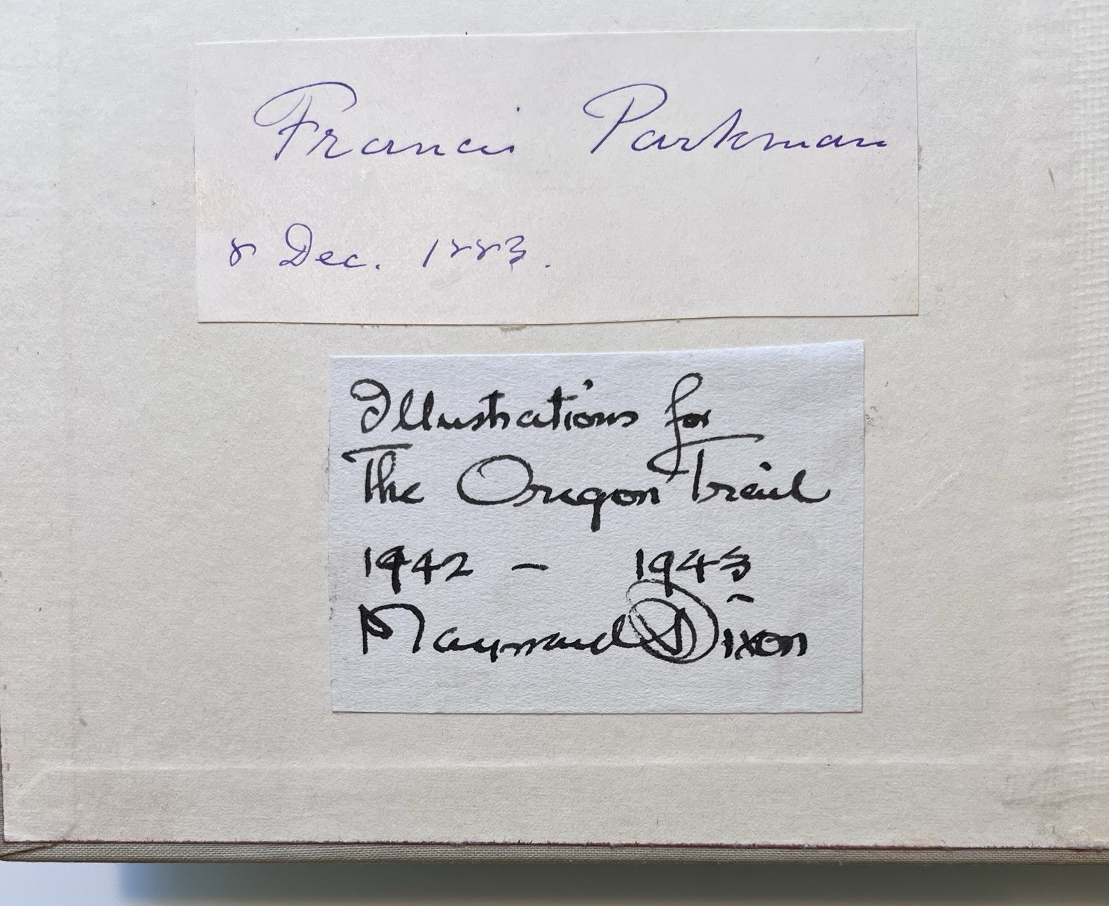 The Oregon Trail with signed by Francis Parkman and Maynard Dixon
