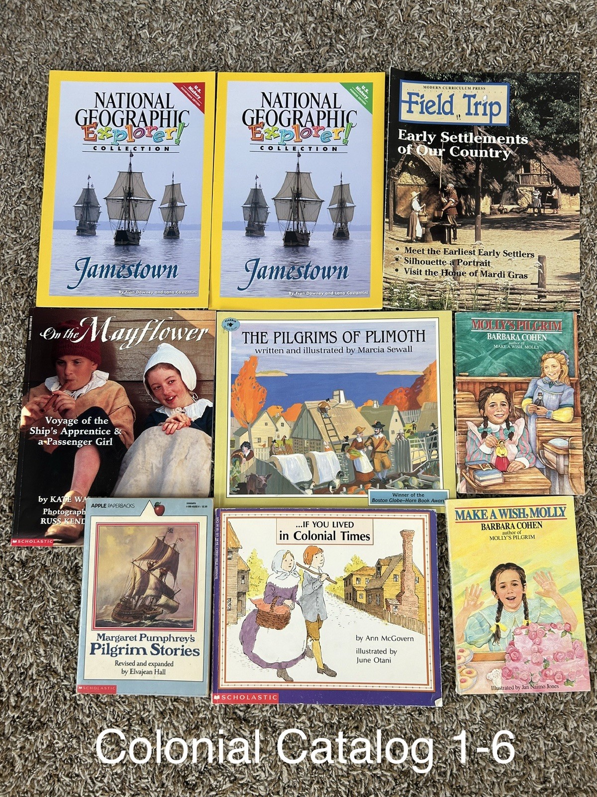 Colonial America Teacher Activities Grades 3,4,5 Pilgrims 13 Colonies LOT OF 9