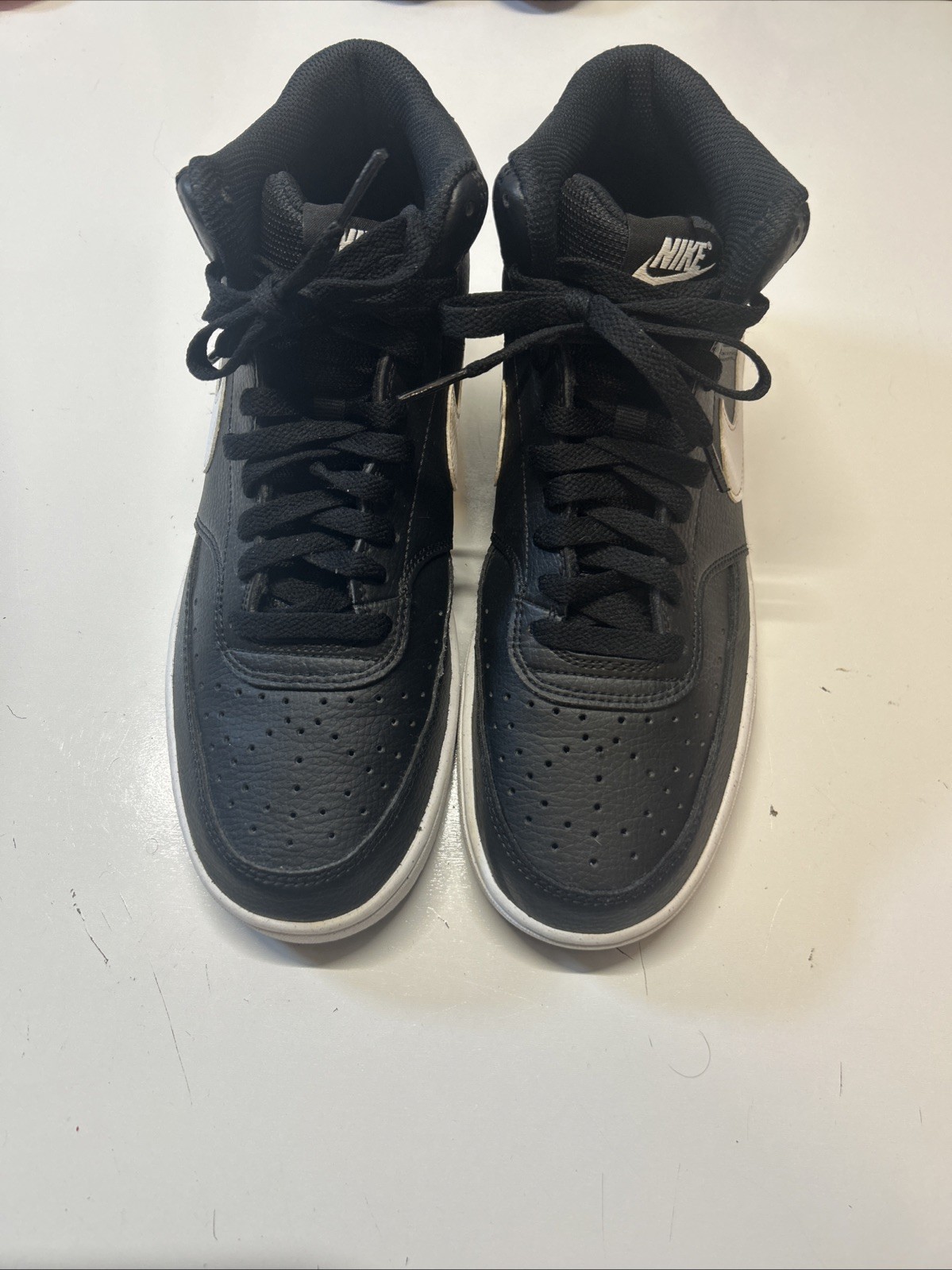 Nike Court Vision Mid Basketball Sneakers Black White DN3577 001 P