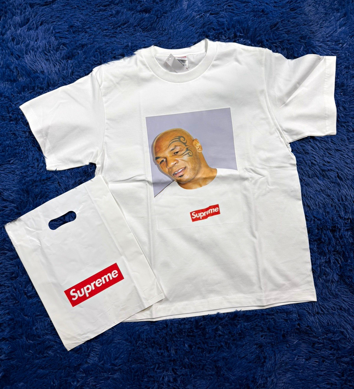 Supreme Mike Tyson Photo Tee Men\'s White Graphic Print Crew Neck T-Shirt SIZE M Supreme Mike Tyson Photo Tee Men\'s White Graphic Print Crew Neck T-Shirt SIZE M