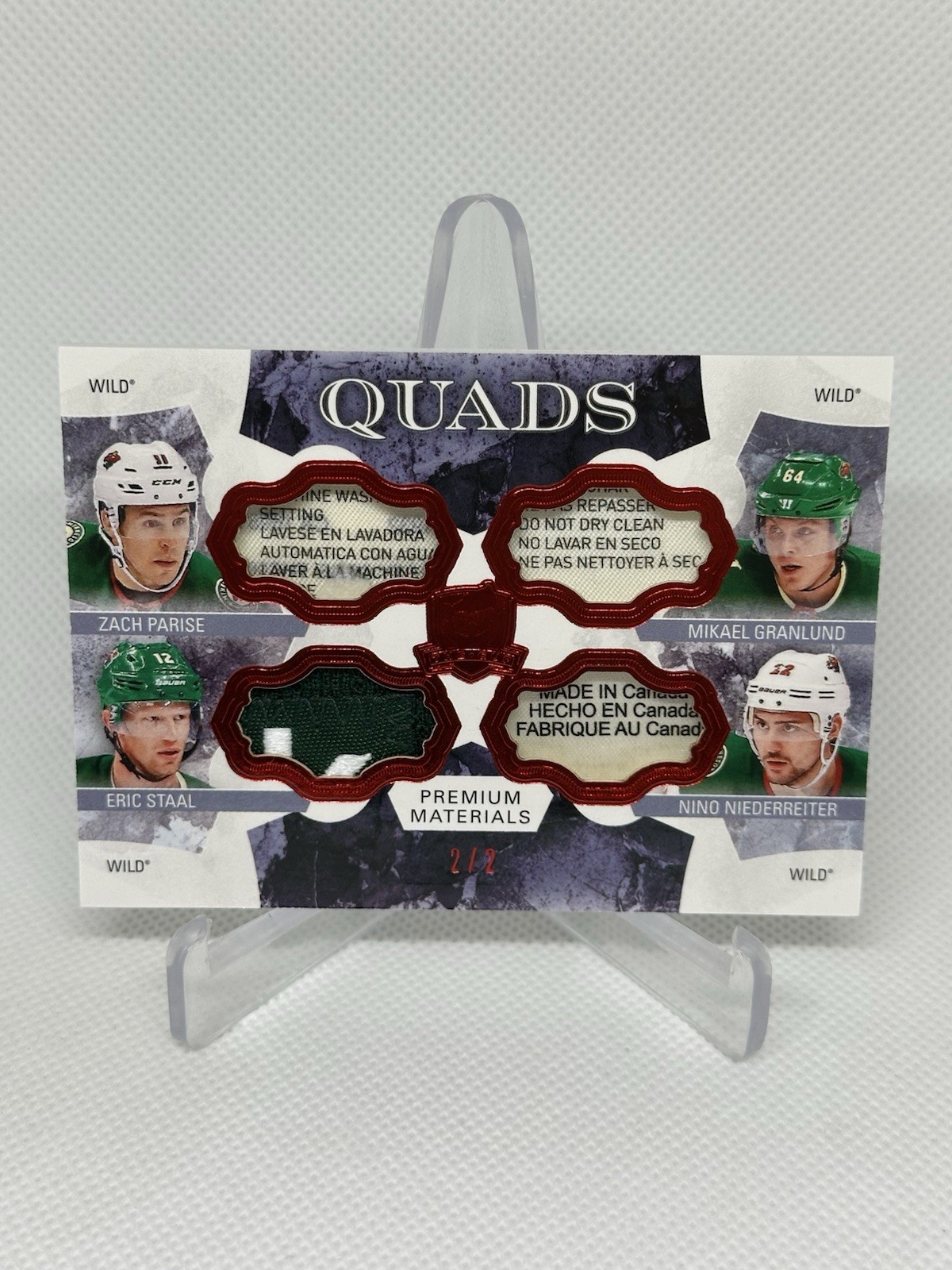 2017-18 UD The Cup - Cup Quads Parise, Granlund, Staal, Niederreriter 2/2 C4-MIN