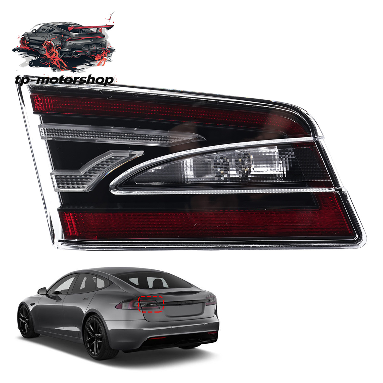 LED Rear Inner Tail Light Driver Side For Tesla Model S 2012-2020 LED Rear Inner Tail Light Driver Side For Tesla Model S 2012-2020