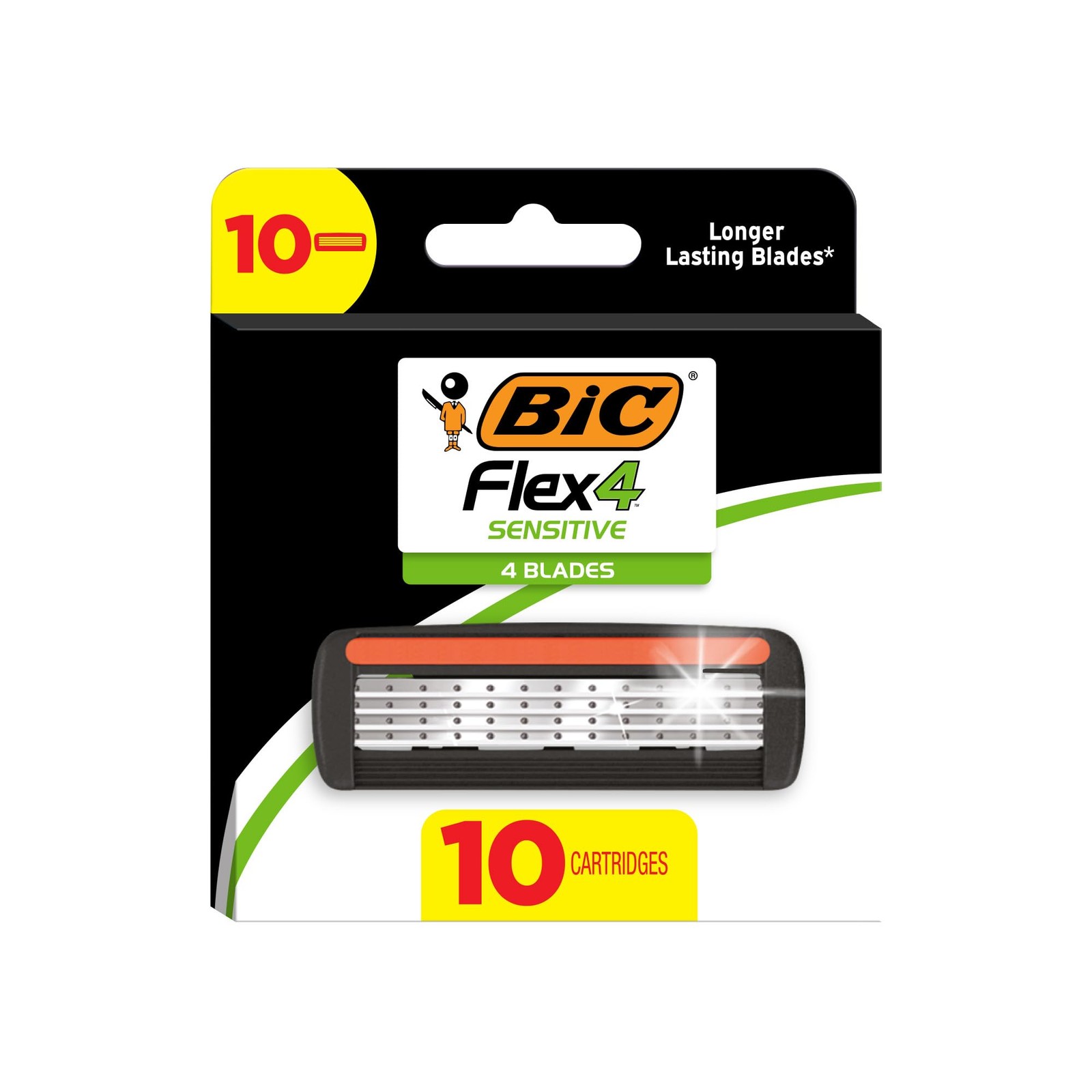 BIC Flex 4 Refillable Razors for Men, 10 1 Count (Pack of 10), Black BIC Flex 4 Refillable Razors for Men, 10 1 Count (Pack of 10), Black