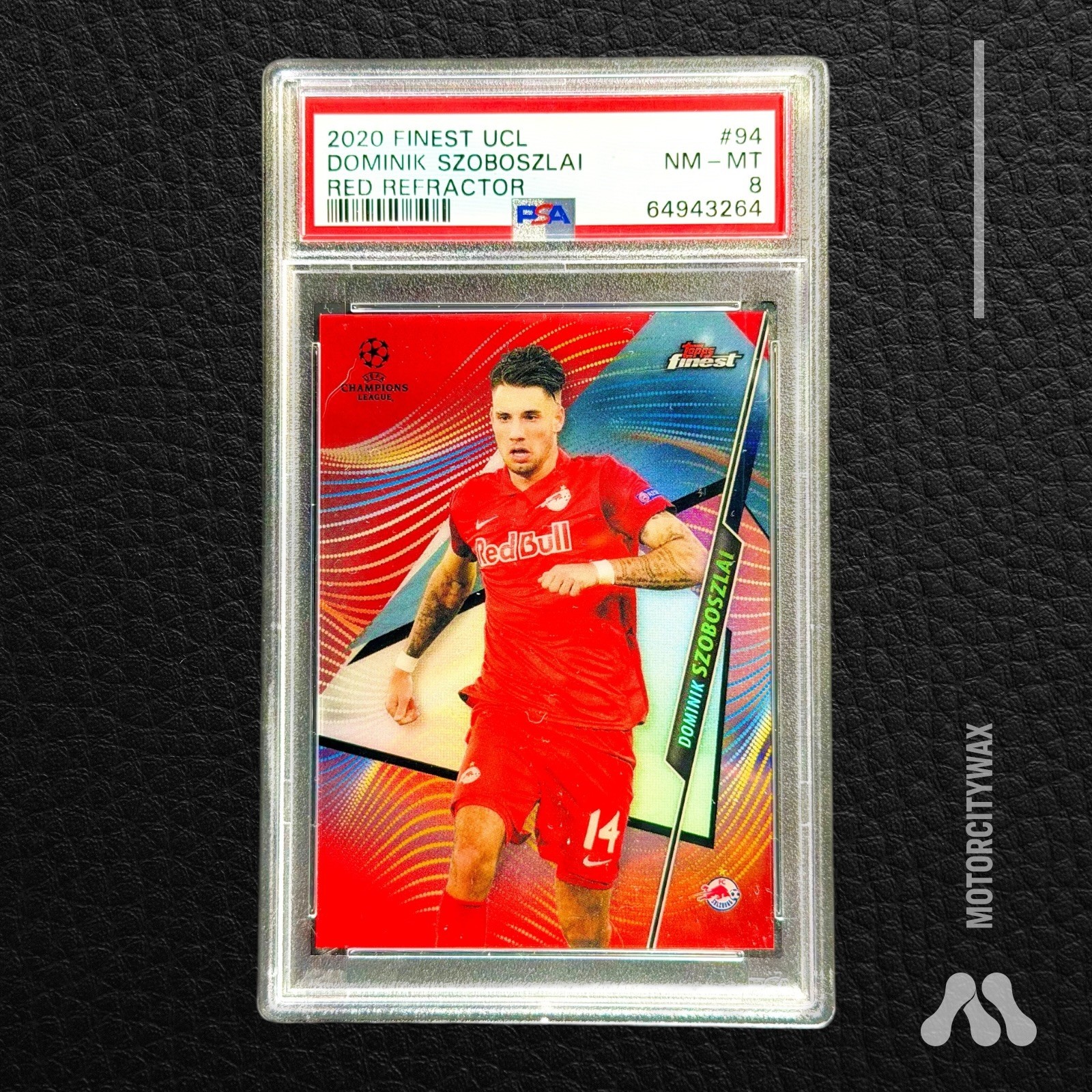 Dominik Szoboszlai 2020 Finest UCL Red Refractor 1/5 – PSA 8 Rookie