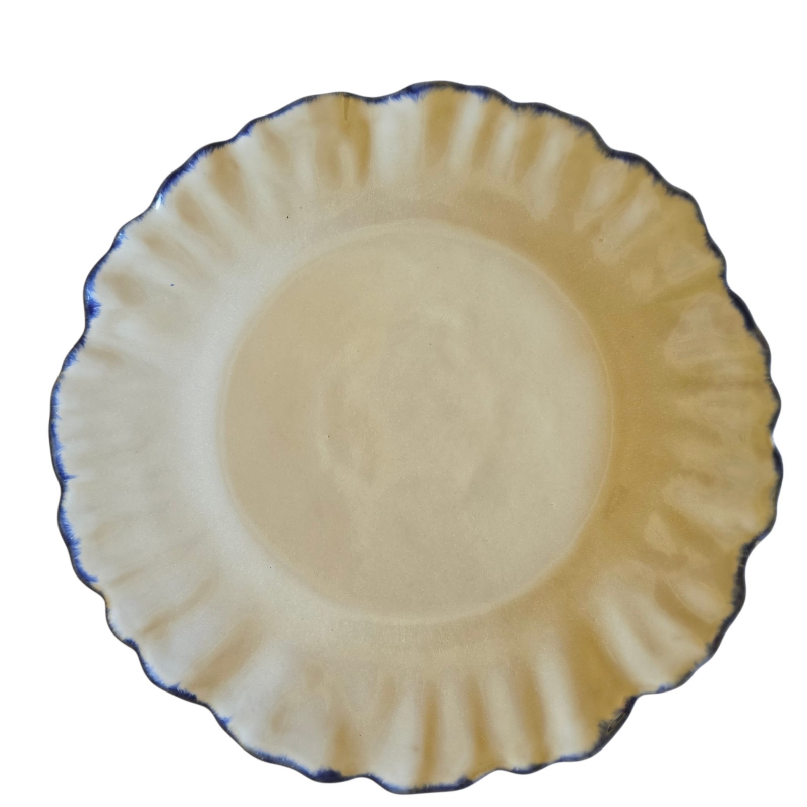 Anthropologie White Blue Ruffled Ruffle Dinner Plate NEW Anthropologie White Blue Ruffled Ruffle Dinner Plate NEW