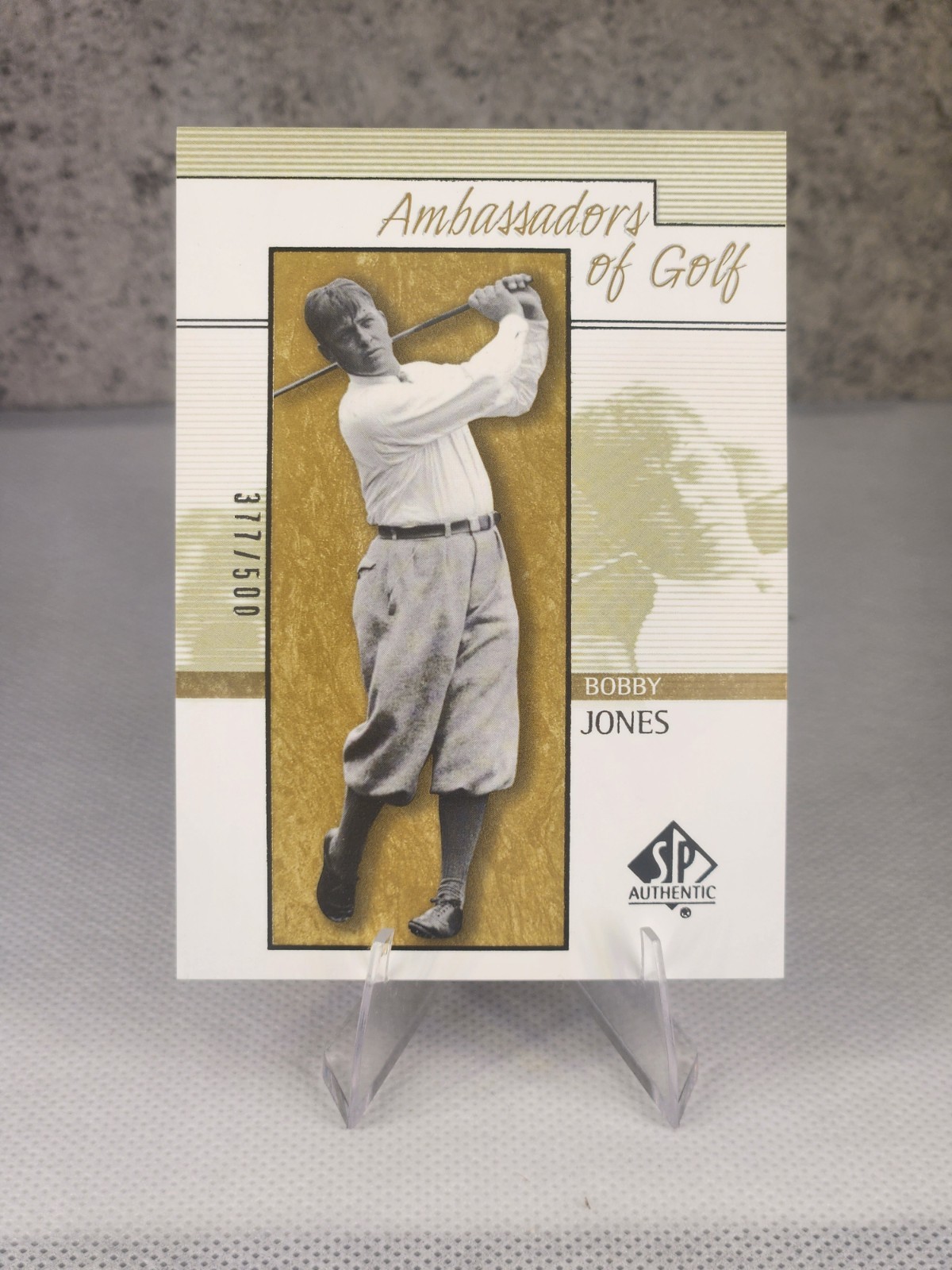 2001 SP Authentic - Ambassadors of Golf Bobby Jones #135 Gold /500 2001 SP Authentic - Ambassadors of Golf Bobby Jones #135 Gold /500