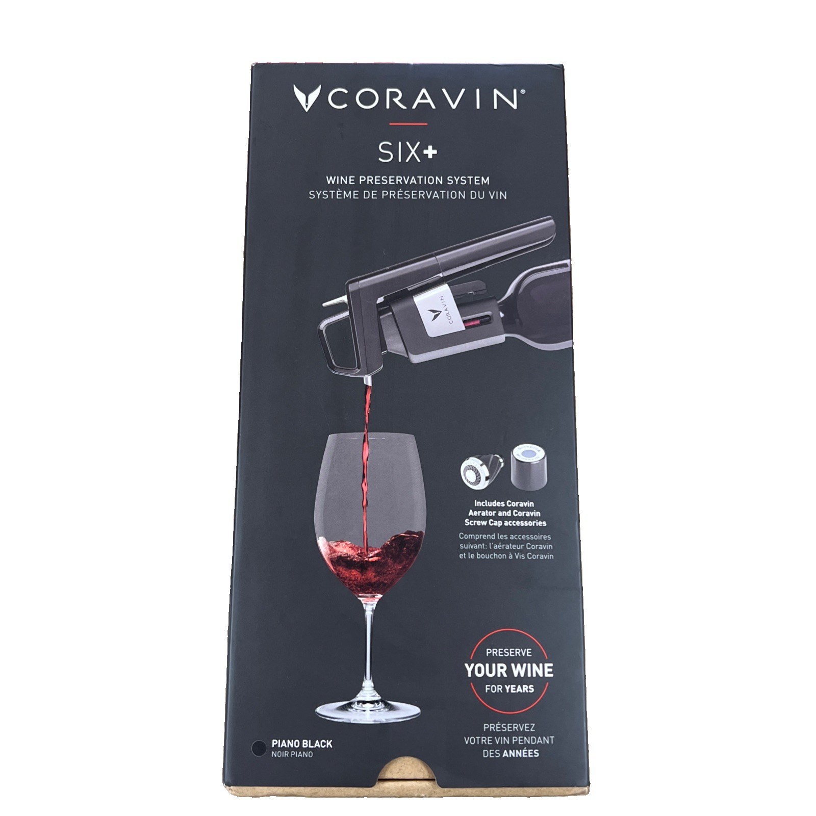 Coravin Timeless Six+ Wine Preservation System - Piano Black - Brand New In Box