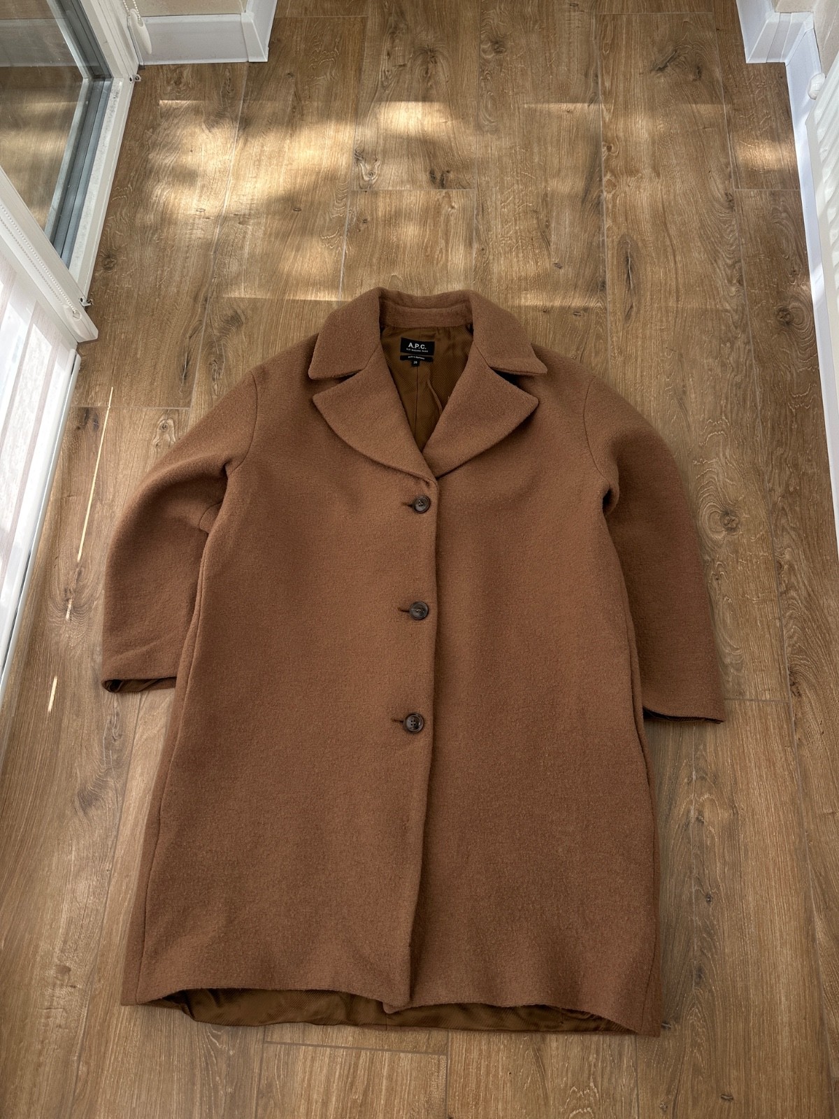 A.P.C. women\'s Brown wool Coat Size: 38