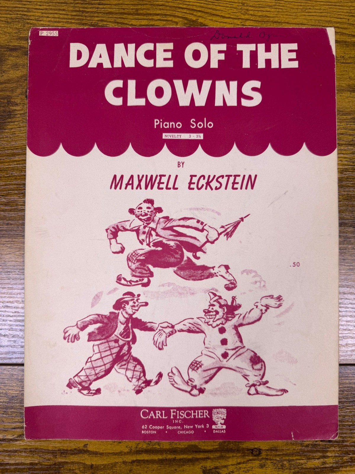 Dance Of The Clowns Maxwell Eckstein Piano Solo Sheet Music 1960 Carl Fischer
