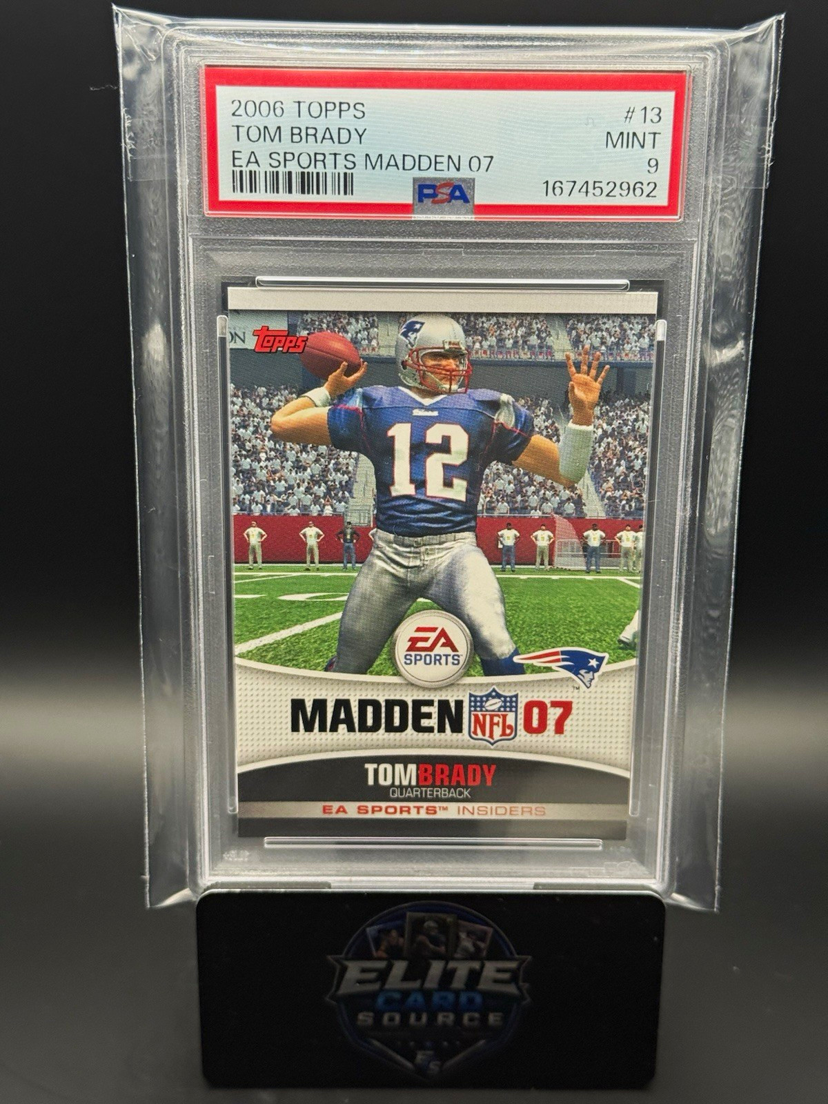 Topps 2006 EA Sports Insiders Tom Brady #13 Patriots Football Base PSA 9