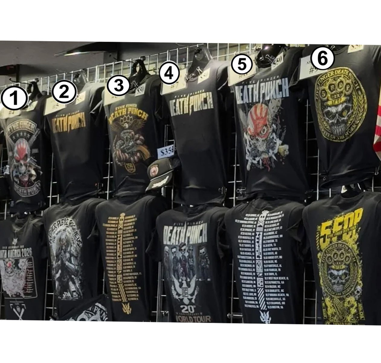 Five Finger Death Punch North American Tour 2026 Merch Reprint T-Shirt