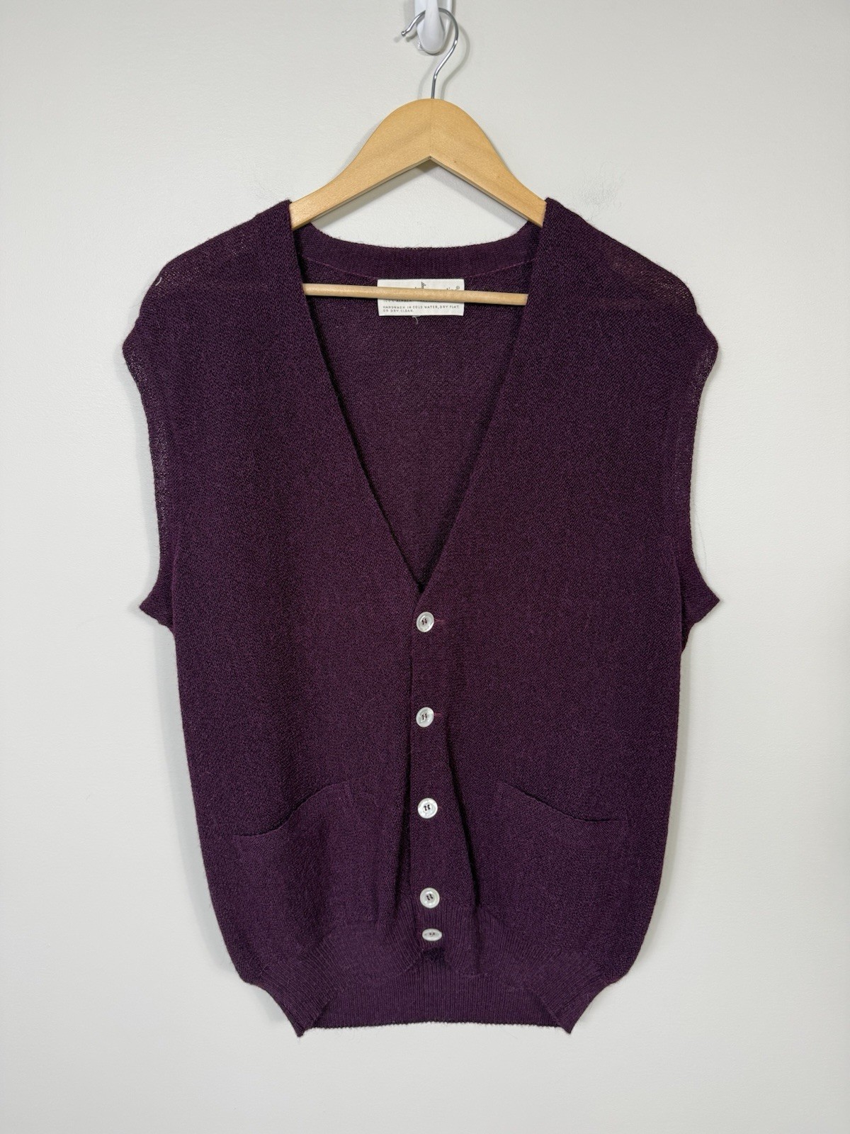 VTG Peruvian Connection 100% Alpaca Knit Vest Men L Handmade Peru Maroon Grandpa VTG Peruvian Connection 100% Alpaca Knit Vest Men L Handmade Peru Maroon Grandpa