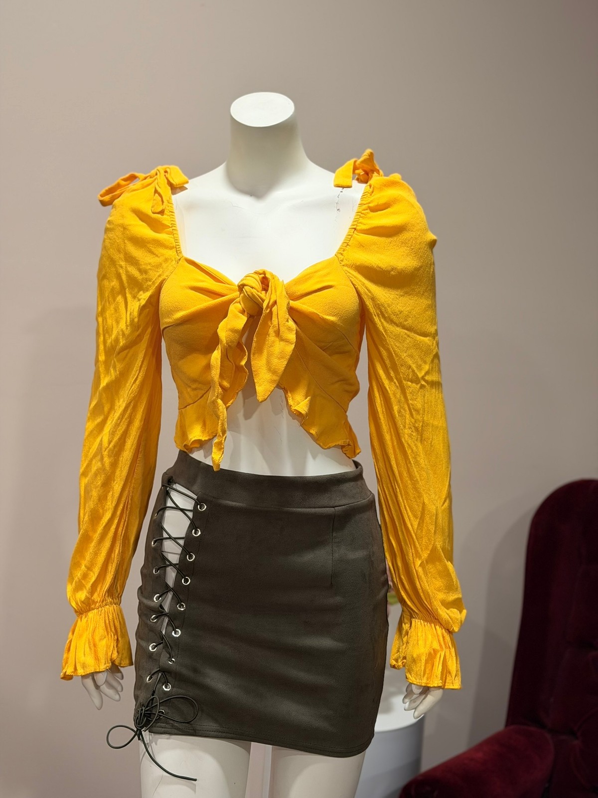 Women\'s Yellow Crop-top