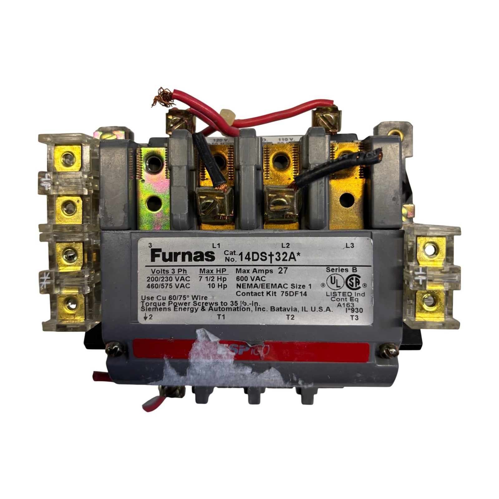 Furnas 14DS†32A* 27A NEMA Size 1 3-Phase Magnetic Starter Contactor Series B Furnas 14DS†32A* 27A NEMA Size 1 3-Phase Magnetic Starter Contactor Series B