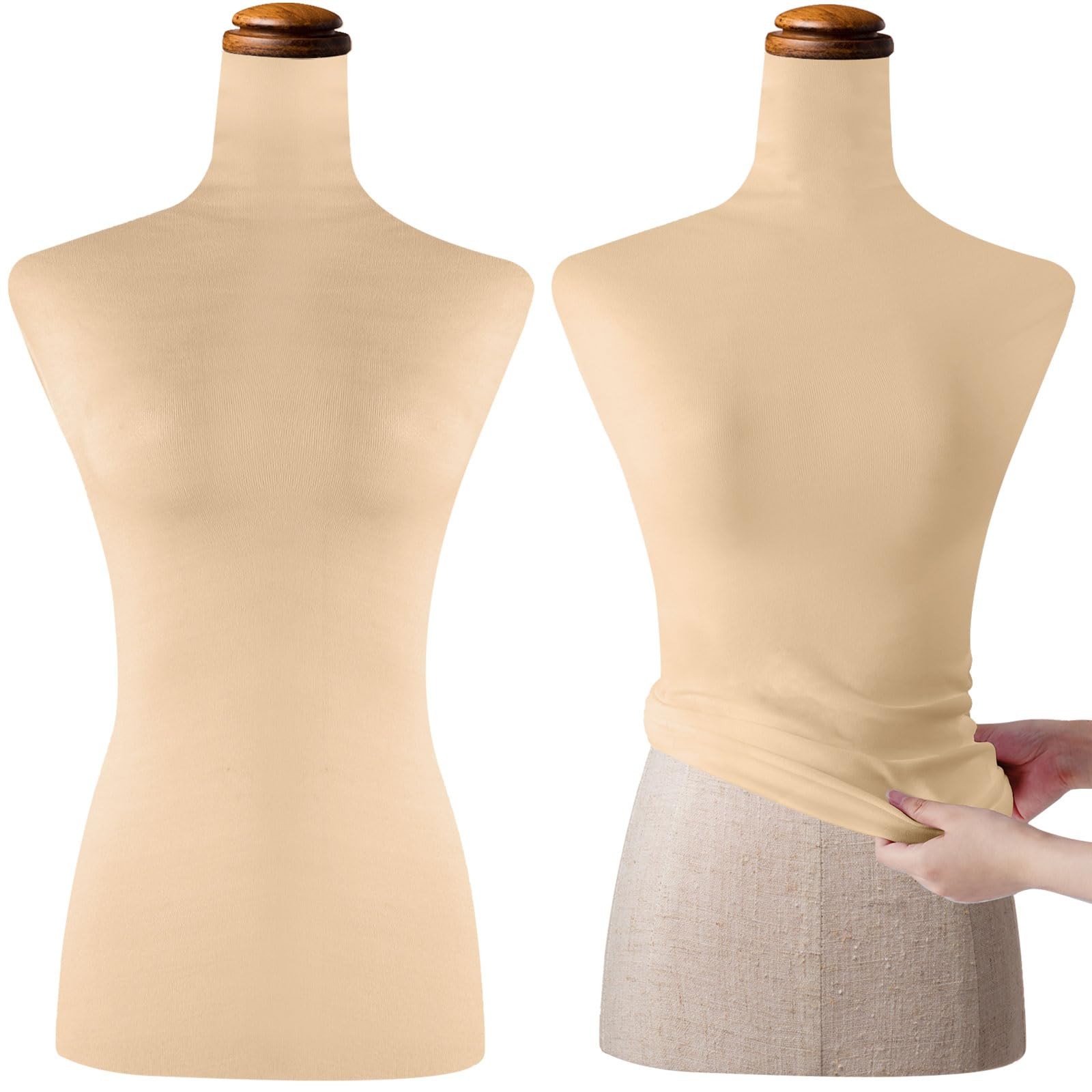 2 Pieces Soft Stretchy Fabric Cover for Upper Body Mannequin Display (Nude) 2 Pieces Soft Stretchy Fabric Cover for Upper Body Mannequin Display (Nude)