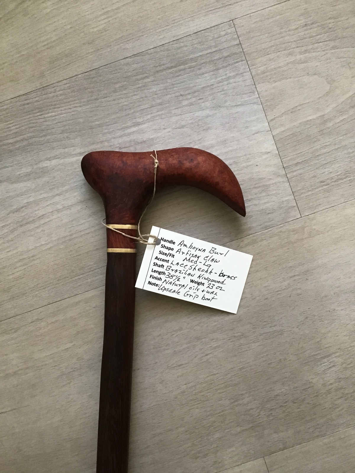 Heirloom Quality Cane in  RARE woods- USA Artisan  Made