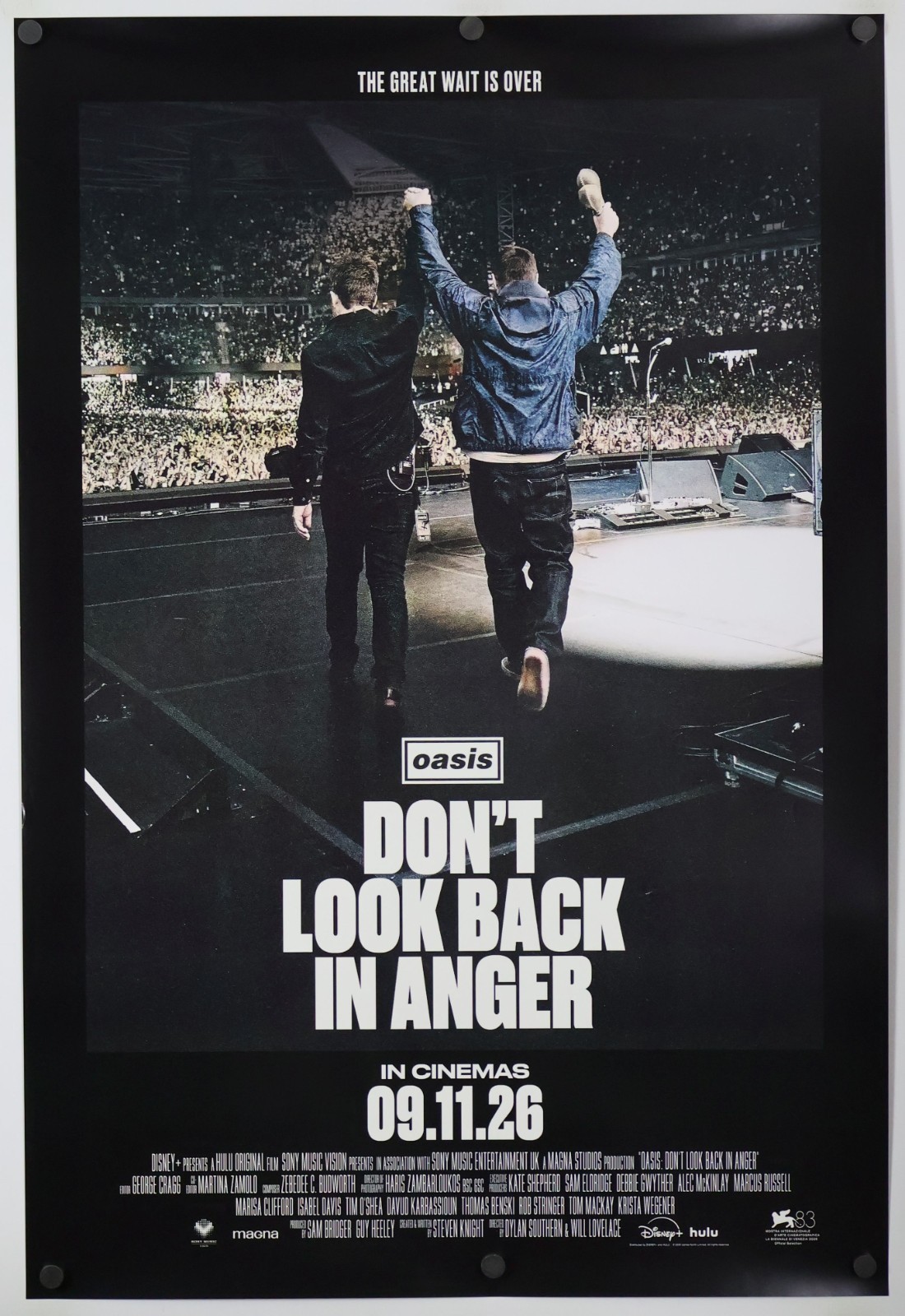 Oasis Don't Look Back In Anger - original DS movie poster 27x40 D/S 2026