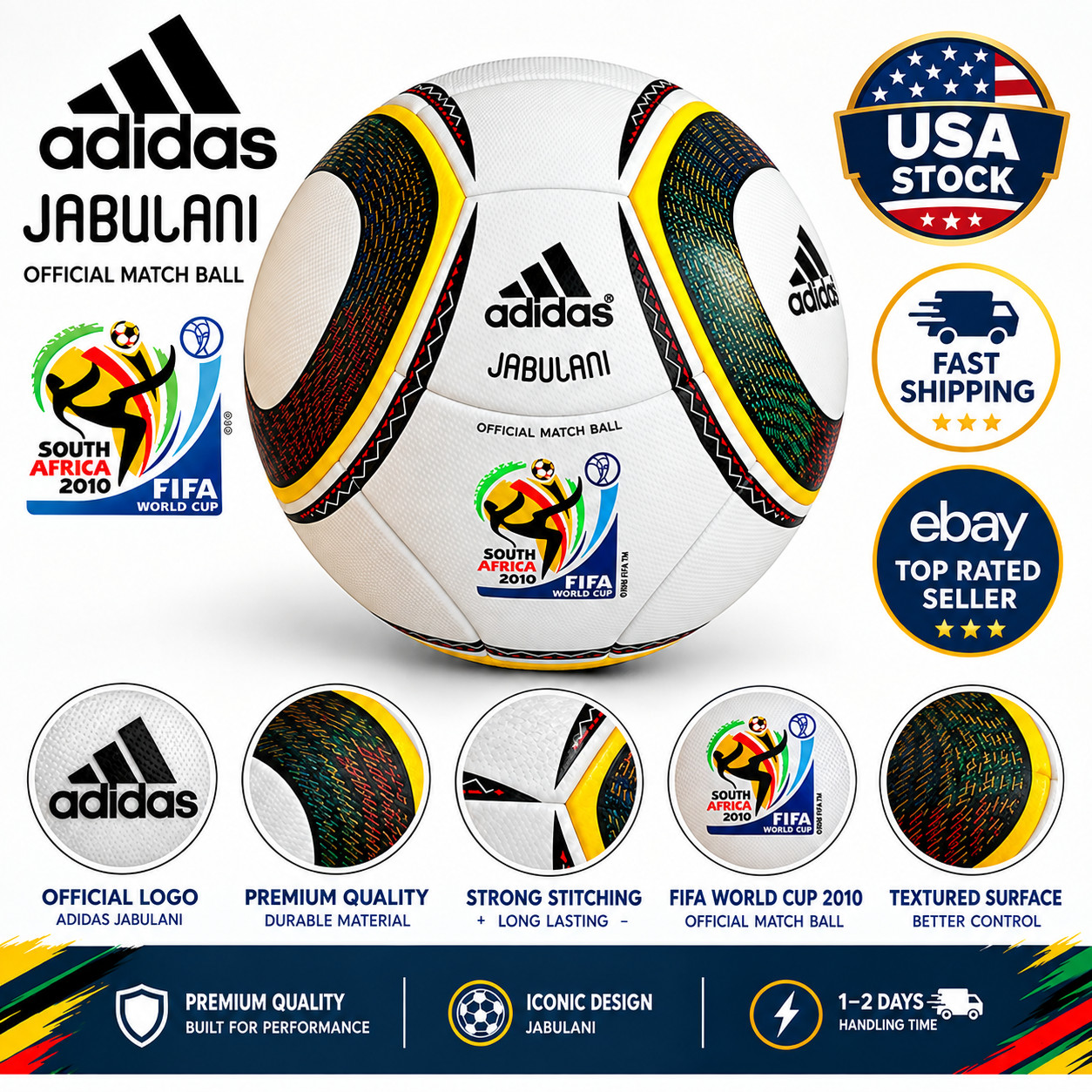 adidas Jabulani Official Match Ball FIFA World Cup 2010 South Africa Size 5