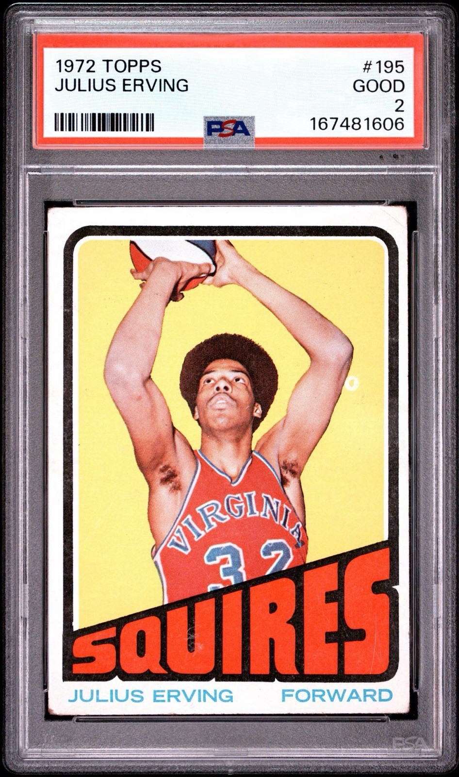 PSA 2 Julius Erving 1972 Topps ROOKIE Very Clean Front