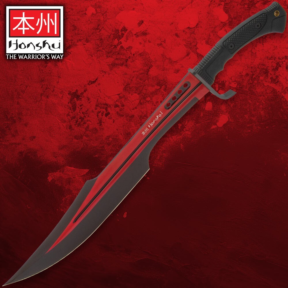 Honshu Red Spartan Sword | 7Cr13 Stainless Steel Blade | Leather Sheath | 23” Honshu Red Spartan Sword | 7Cr13 Stainless Steel Blade | Leather Sheath | 23”