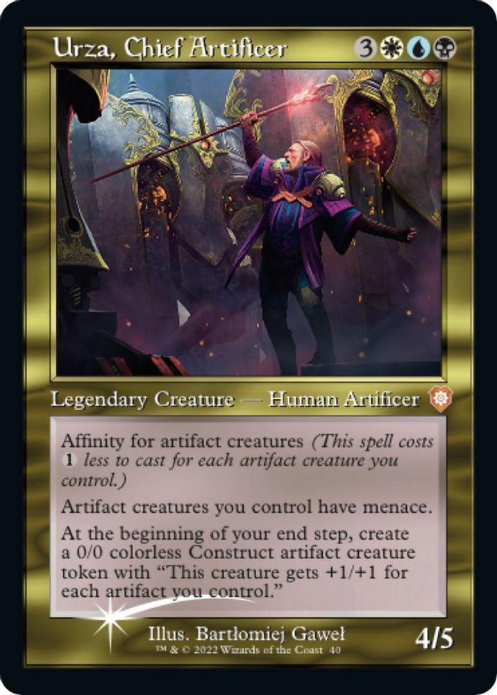 MTG: BRC - Urza Chief Artificer Display Commander Thick Stock (#40, Foil, M, NM) MTG: BRC - Urza Chief Artificer Display Commander Thick Stock (#40, Foil, M, NM)