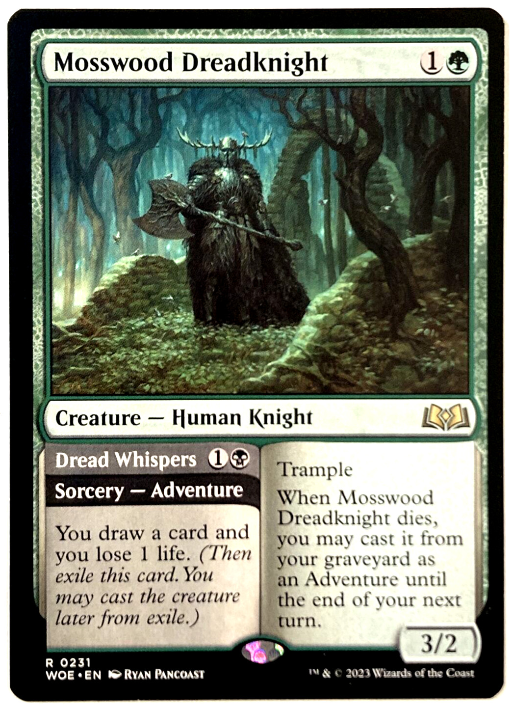 MTG Mosswood Dreadknight   Dread Whispers Wilds of Eldraine 231 NM