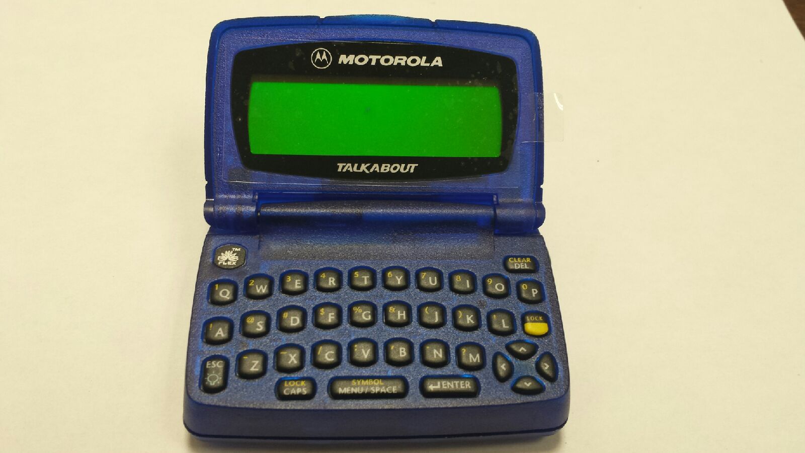 PROP PAGER - BLUE MOTOROLA T-900 - PROP OR AWESOME RETRO GAG GIFT MOCK TXT PAGER