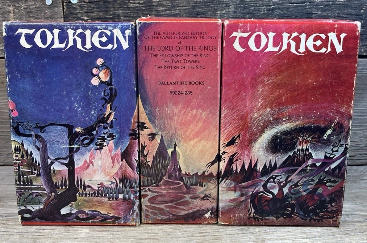 Vintage Tolkien LOTR 3 Box Sets 9 Books Ballantine Remington Panorama 1965+