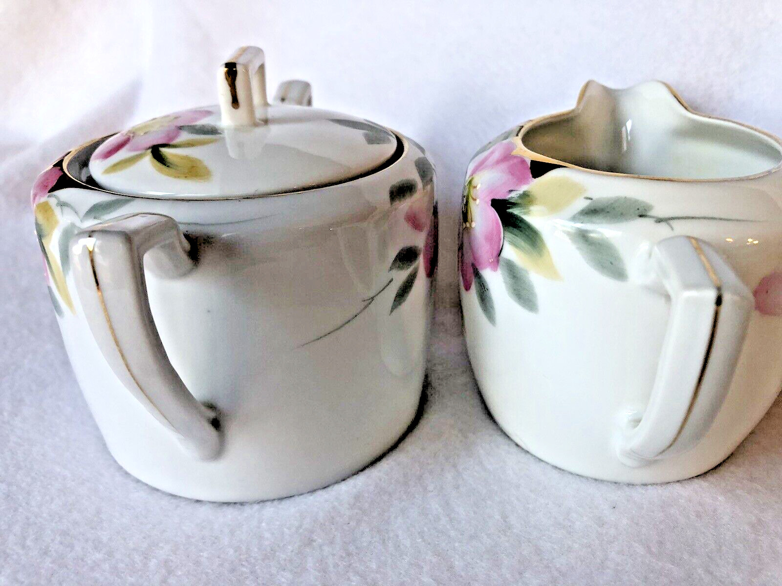 Vintage Noritake Azalea Cream & Sugar Bowl Set Green Back Stamp MADE IN JAPAN Vintage Noritake Azalea Cream & Sugar Bowl Set Green Back Stamp MADE IN JAPAN
