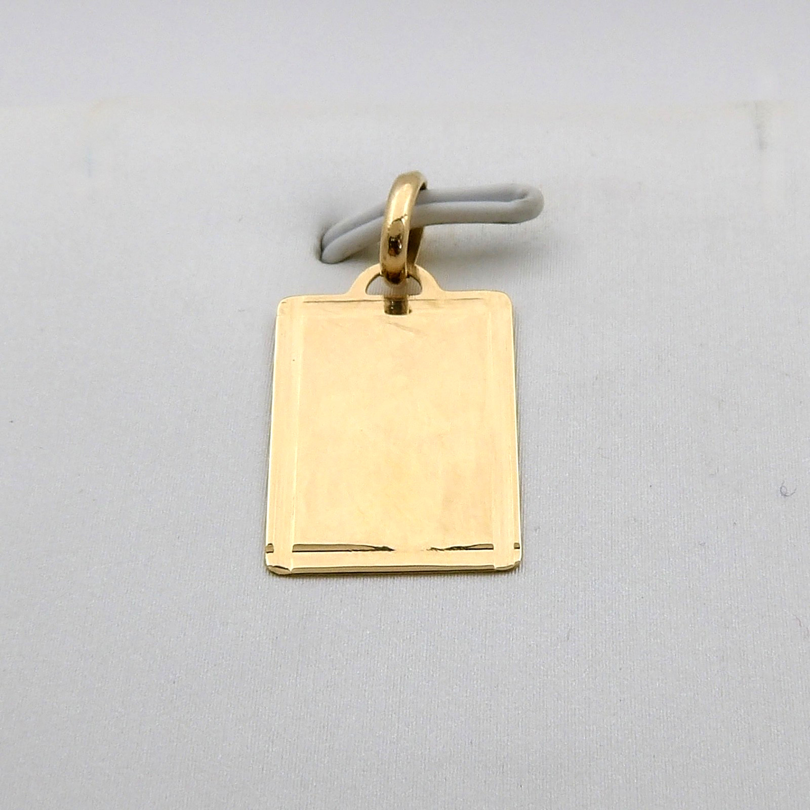 Solid 18k Gold Engravable Medal Dog Tag Charm Pendant 750 Italy Solid 18k Gold Engravable Medal Dog Tag Charm Pendant 750 Italy
