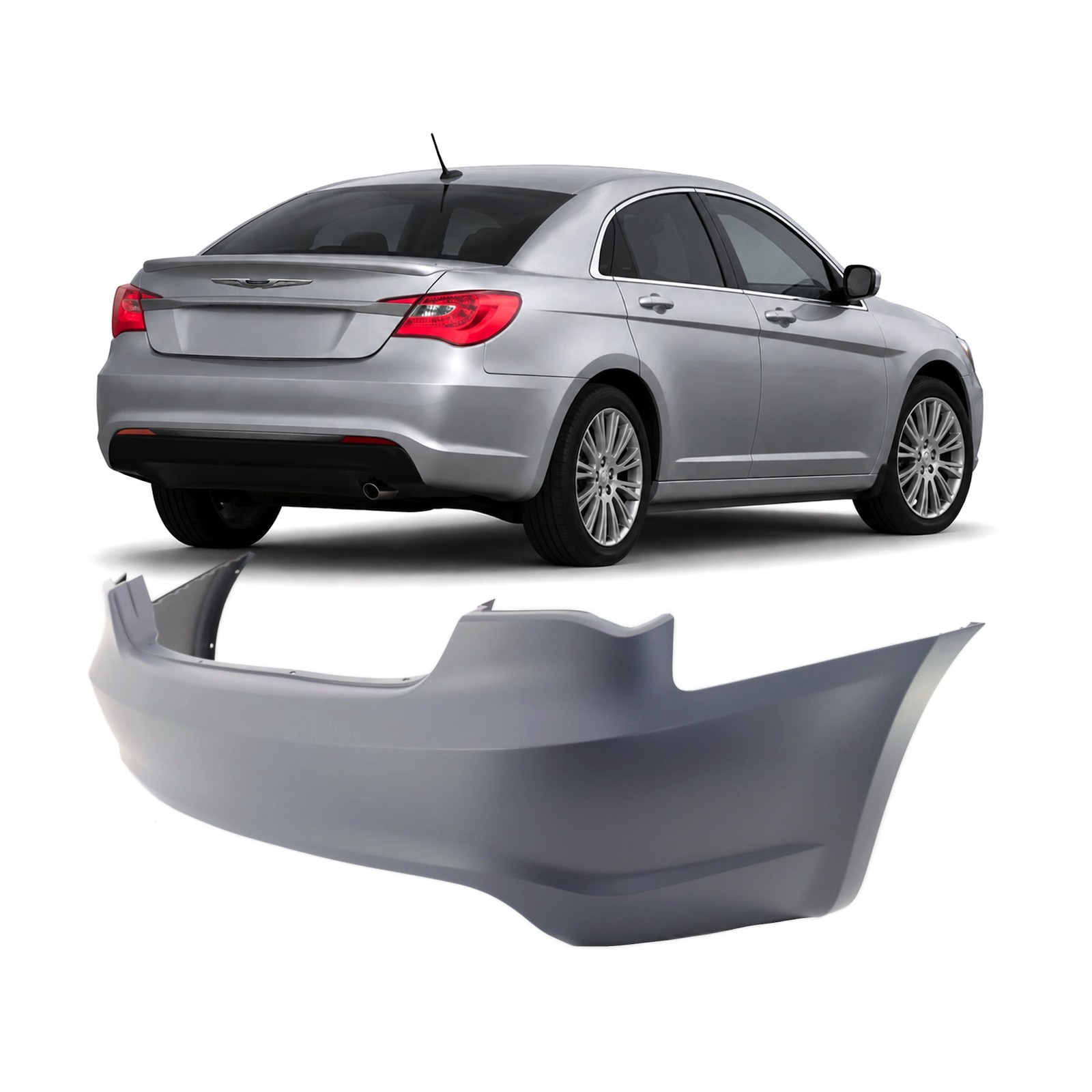 2011-2014 Chrysler 200 Sedan Primed Rear Bumper Cover CH1100964 68082030AD