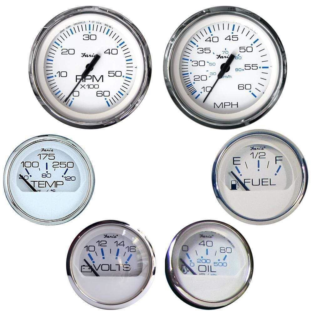 Faria Chesapeake White Stainless Style 6-Gauge Set #KTF001