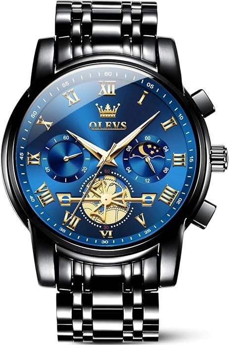 OLEVS Luxury Waterproof Big Face Stainless Steel Multifunction Mens Watches