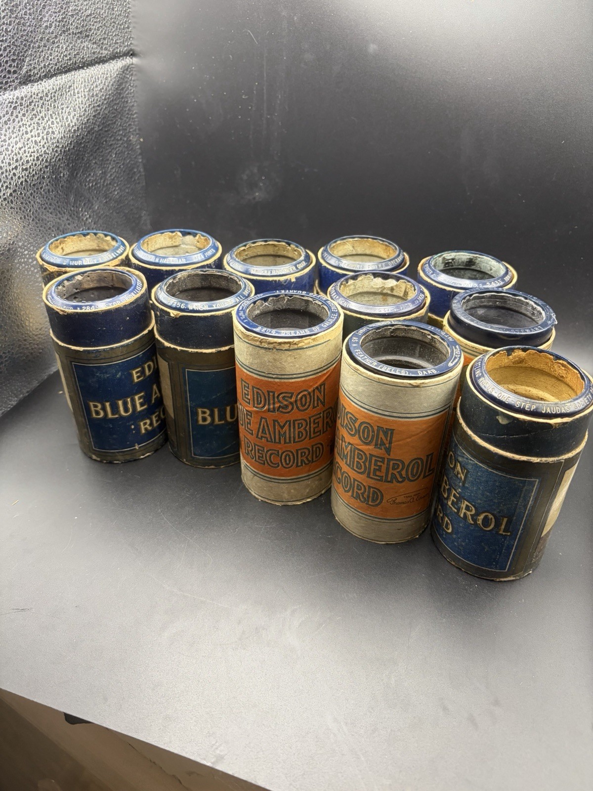 Antique Edison Blue Amberol Cylinder Records 1910s Phonograph Music Lot Of 12
