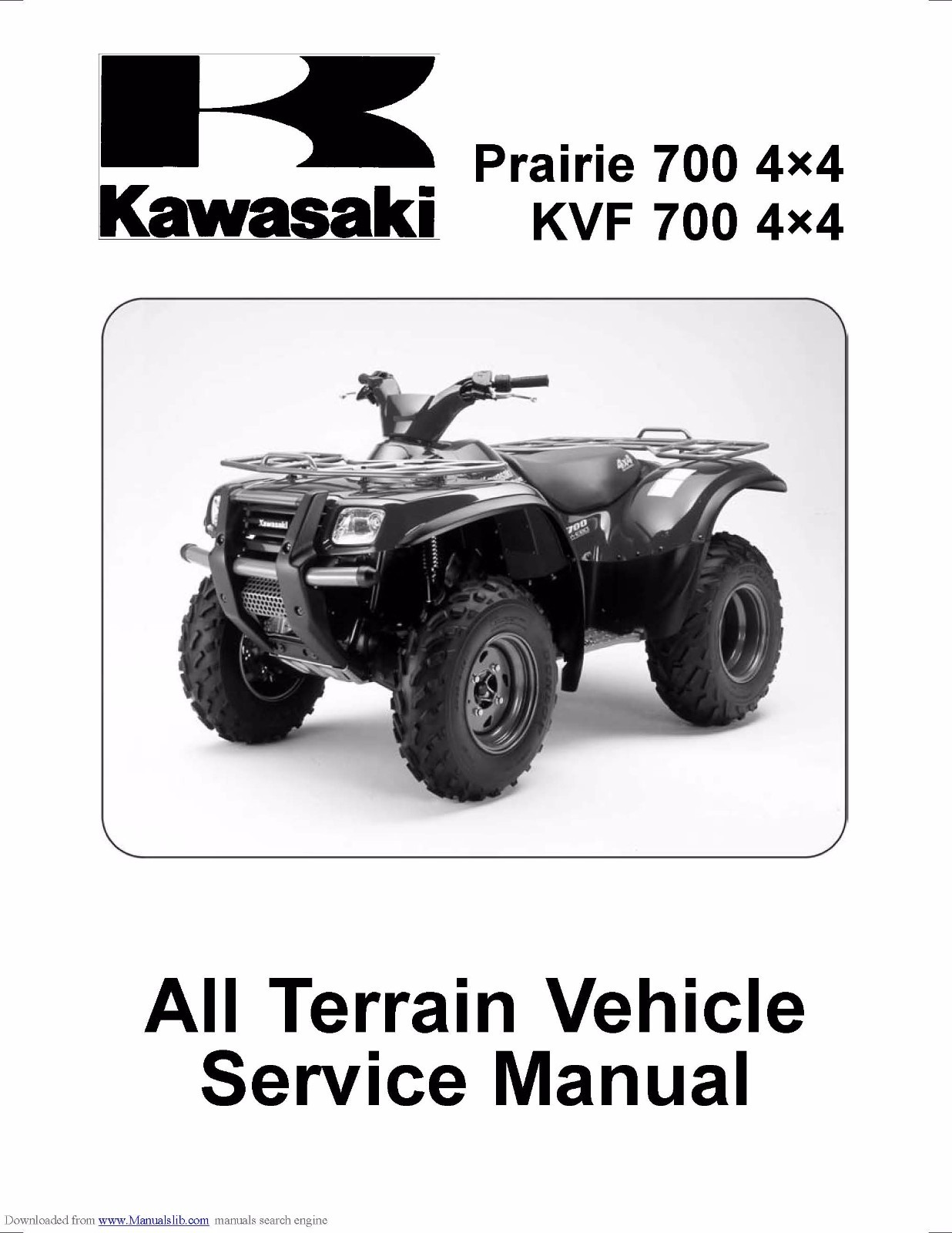 Kawasaki service workshop manual 2004, 2005 & 2006 Prairie 700 4×4, KVF 700 4×4. Kawasaki service workshop manual 2004, 2005 & 2006 Prairie 700 4×4, KVF 700 4×4.