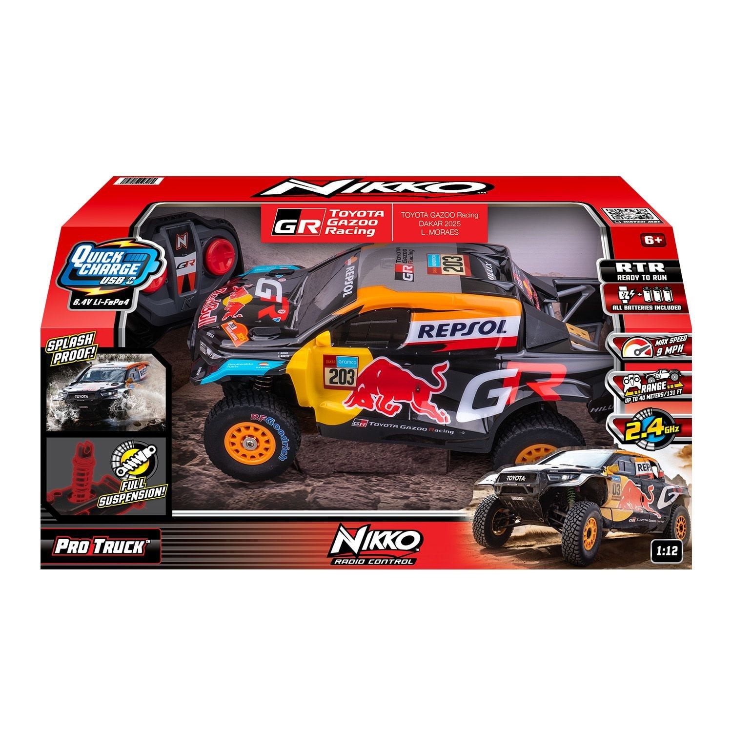 Nikko 1:12th Pro Trucks Toyota Gazoo Dakar RC Car Toy