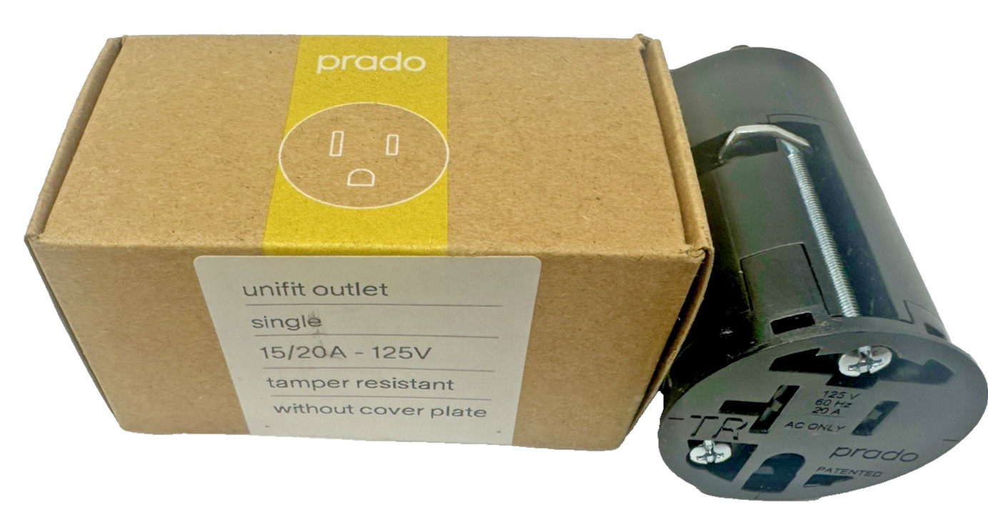 NEW Prado Unifit Outlet Single 15/20A 125V  9000-0003 Without Cover Plate