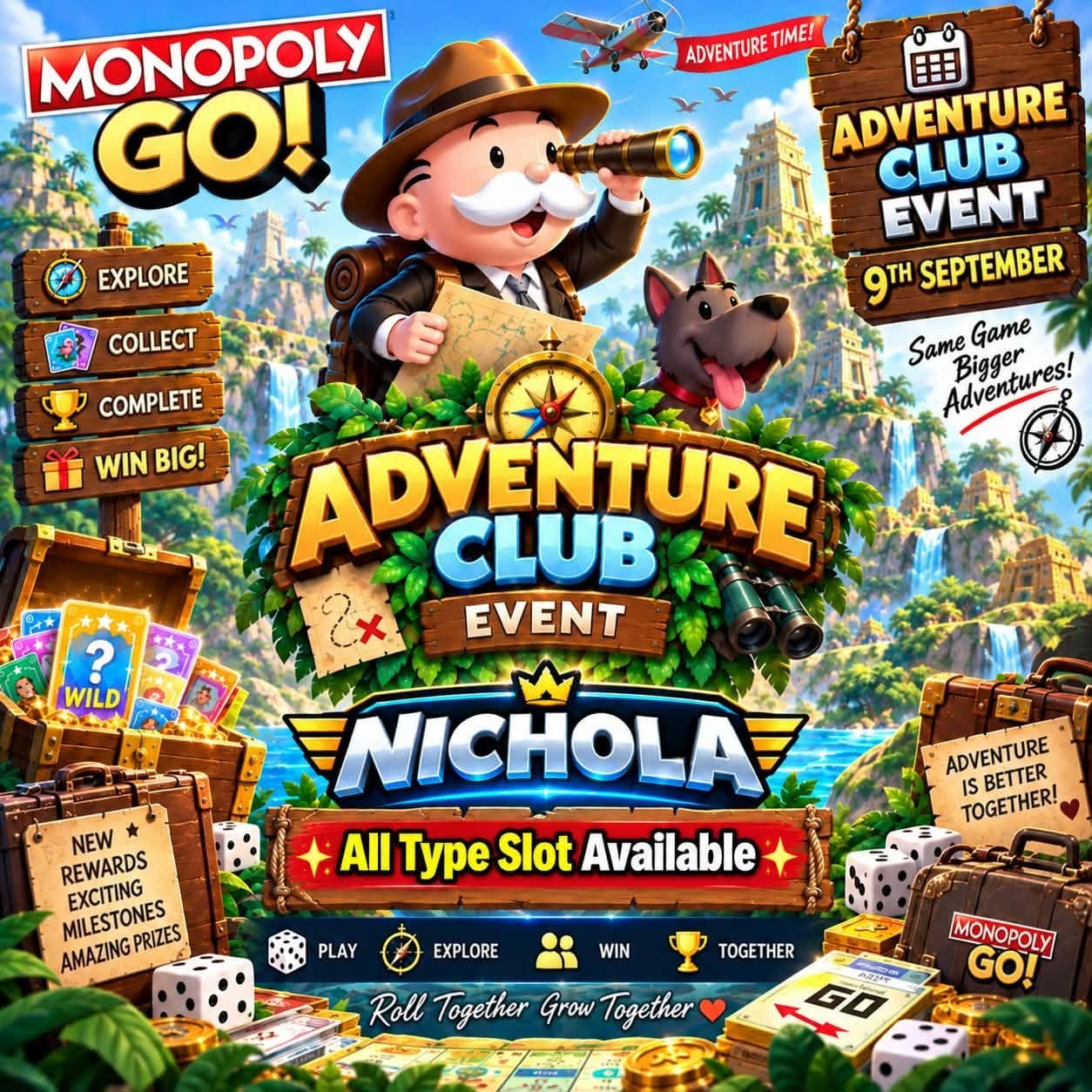 Mono_Poly_Go MUMMY adventures club all type slot available:- fastest